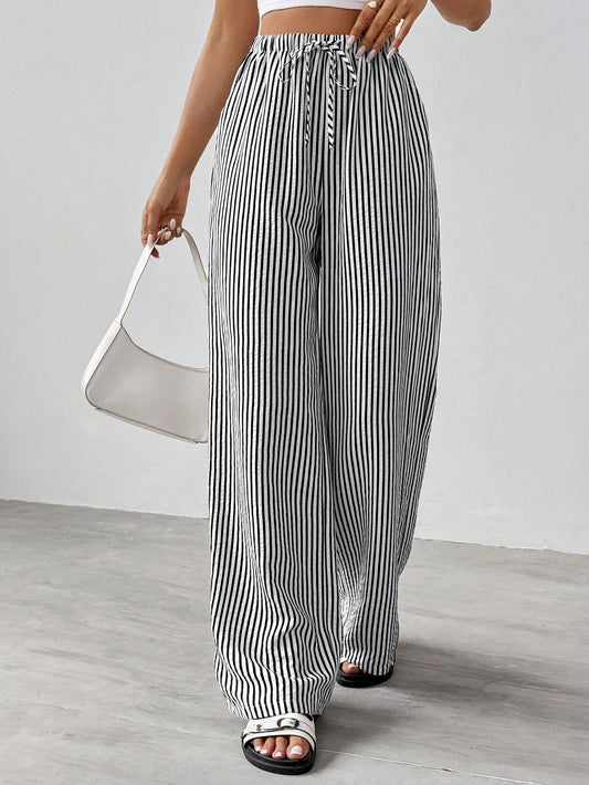 Tall Striped & Printed Casual Daily Wear Women Spring/Summer Long Pants