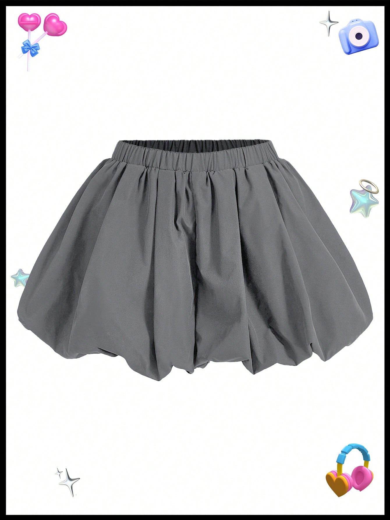 Women Elastic Waist Wide Leg Bloomers Shorts In Solid Color