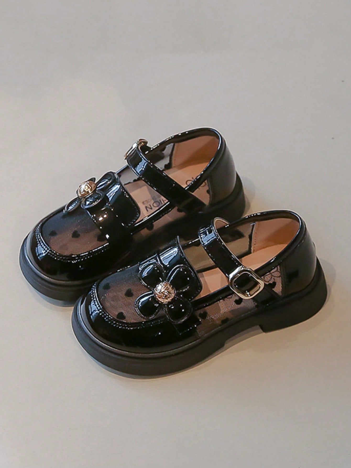 Fashionable New Baby Girls' Flat Leather Shoes With Sweet Flower Decoration, Breathable Low-Cut Shoes