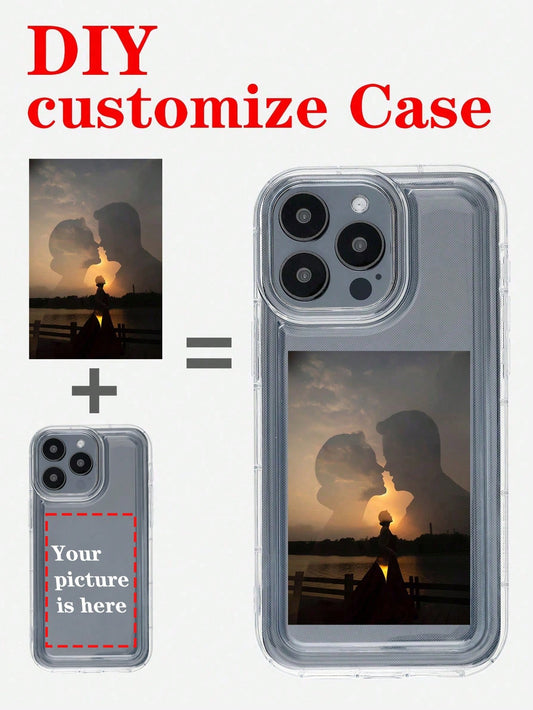 1pc Soft & Fashionable & Customized Transparent Phone Case For Men & Women With Various Personalized Designs Such As Scenery, Parent-Child, Baby, Friends Suitable Compatible With Iphone