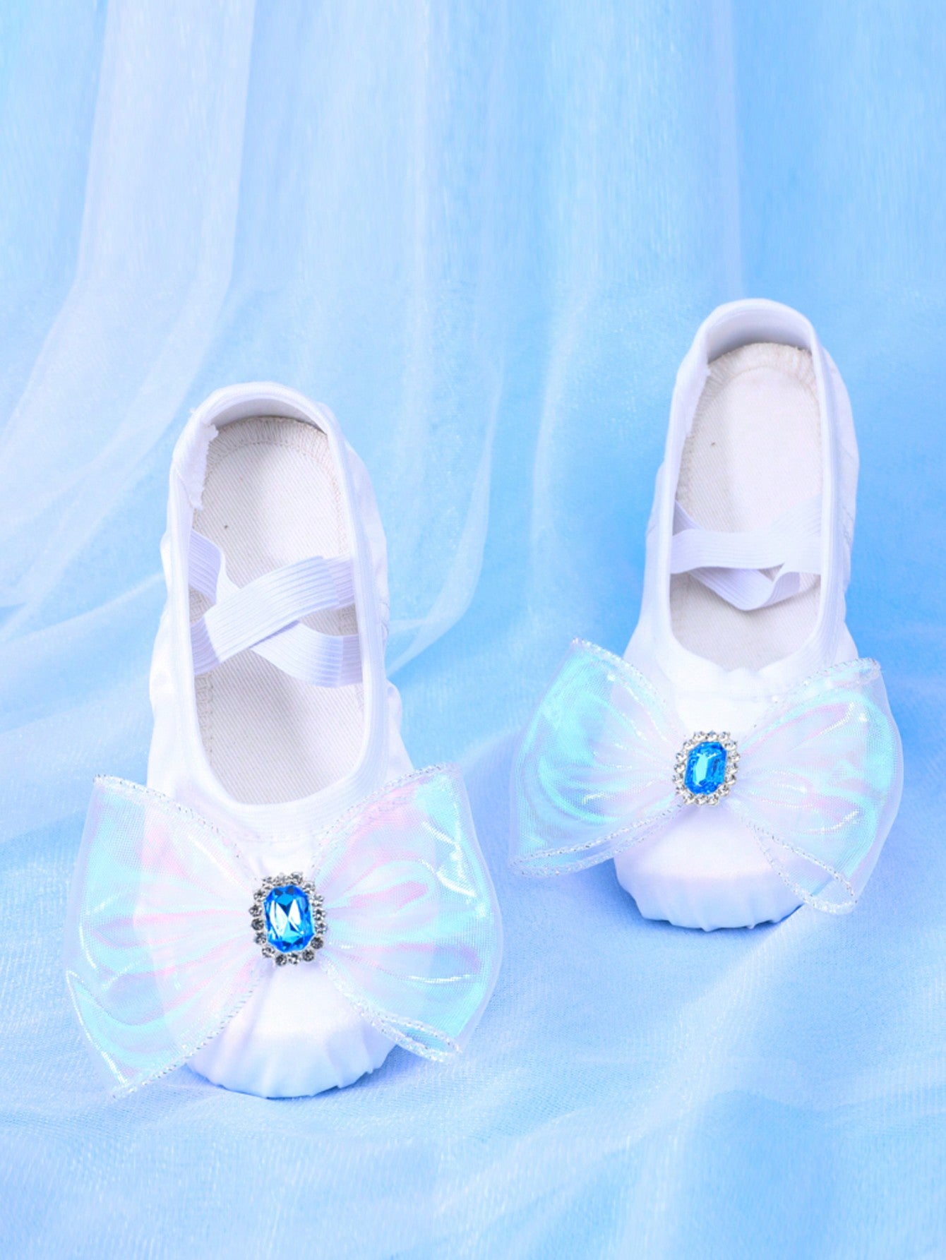 Children's Indoor Practice Shoes, Girls' Soft Soled, Elastic Cloth, Comfortable, Durable, Slip-On Ballet Dance Shoes