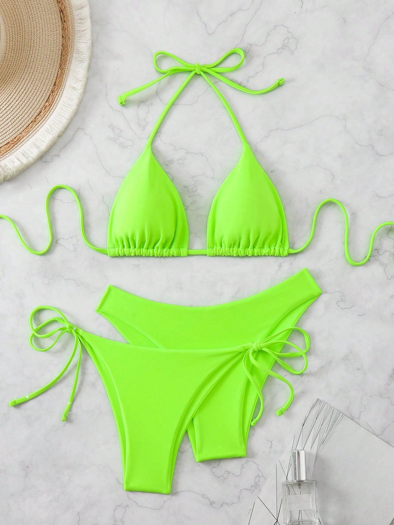 Swim Summer Beach 3pcs/Set Women's Plain Bikini Set