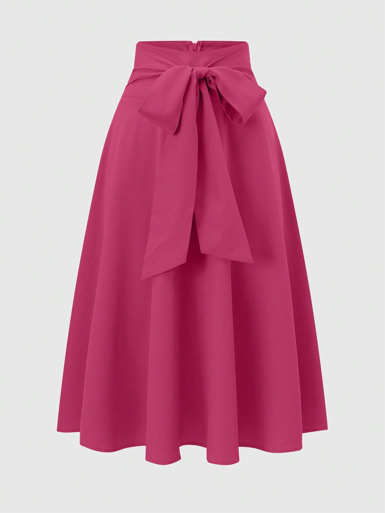 Ladies' Solid Color Side Tie Half-Length Skirt, Suitable For Spring And Summer