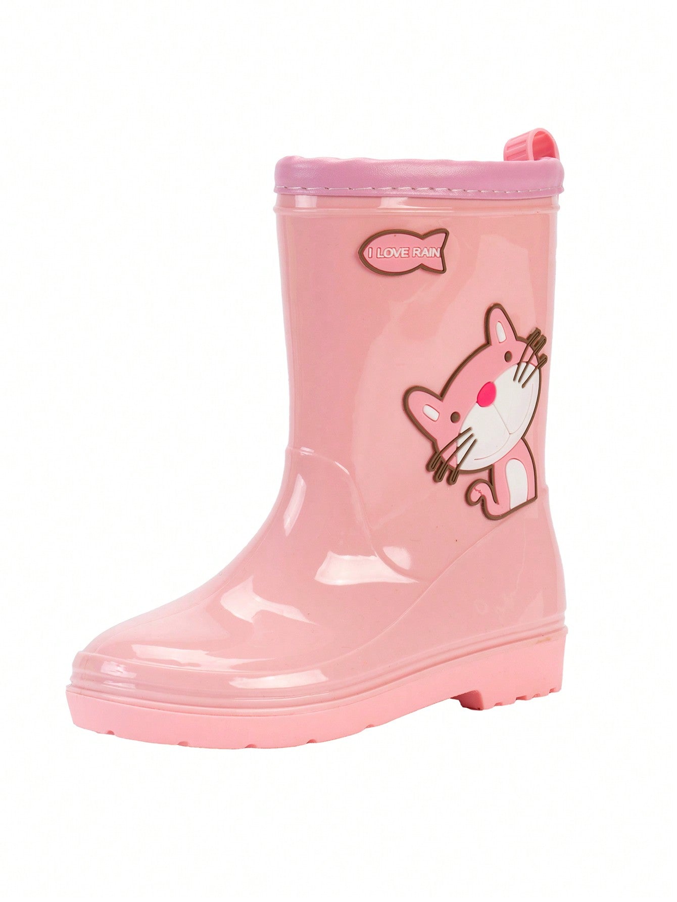 Waterproof Cartoon Cat Mid-Calf Rain Boots, Kids' Outdoor Footwear For Girls