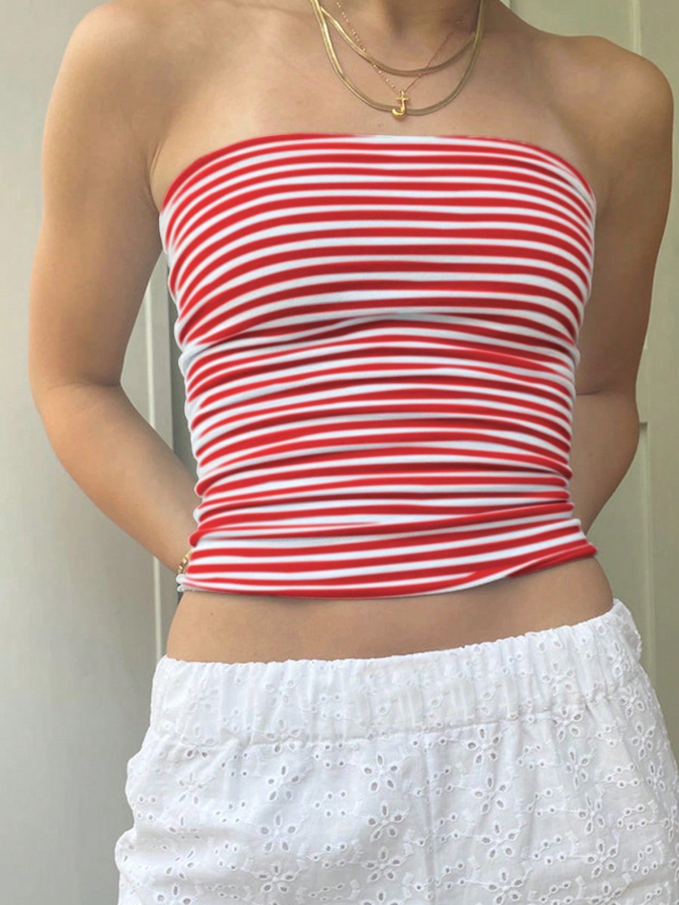 Women's Fashionable Stripe Bandeau Top