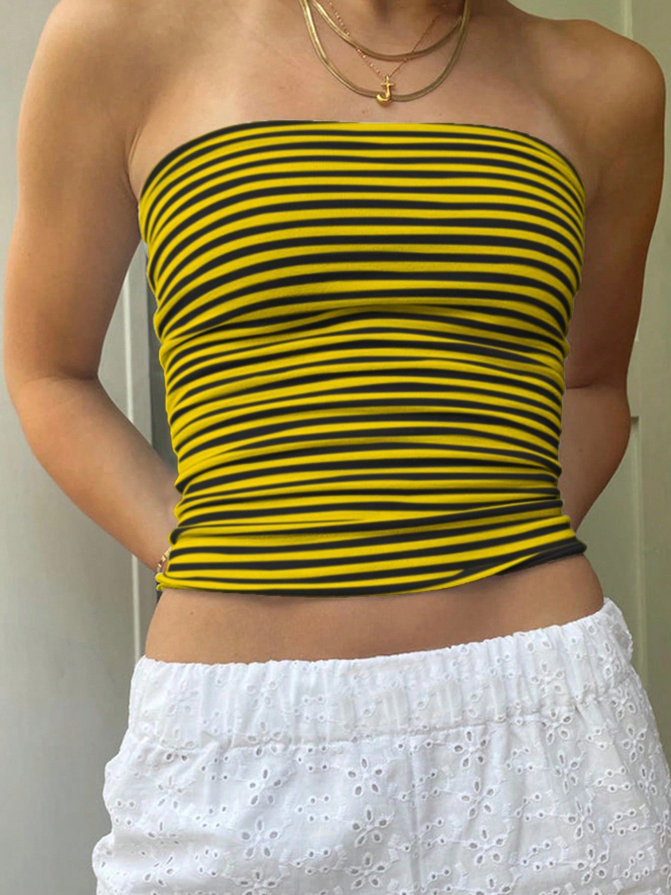 Women's Fashionable Stripe Bandeau Top