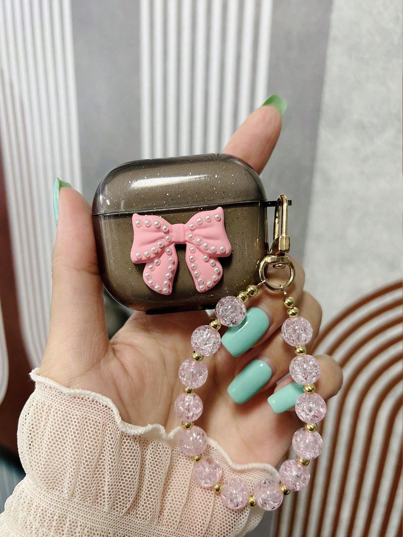 Bow Decor Case Compatible With AirPods For AirPods1/2 AirPods Pro