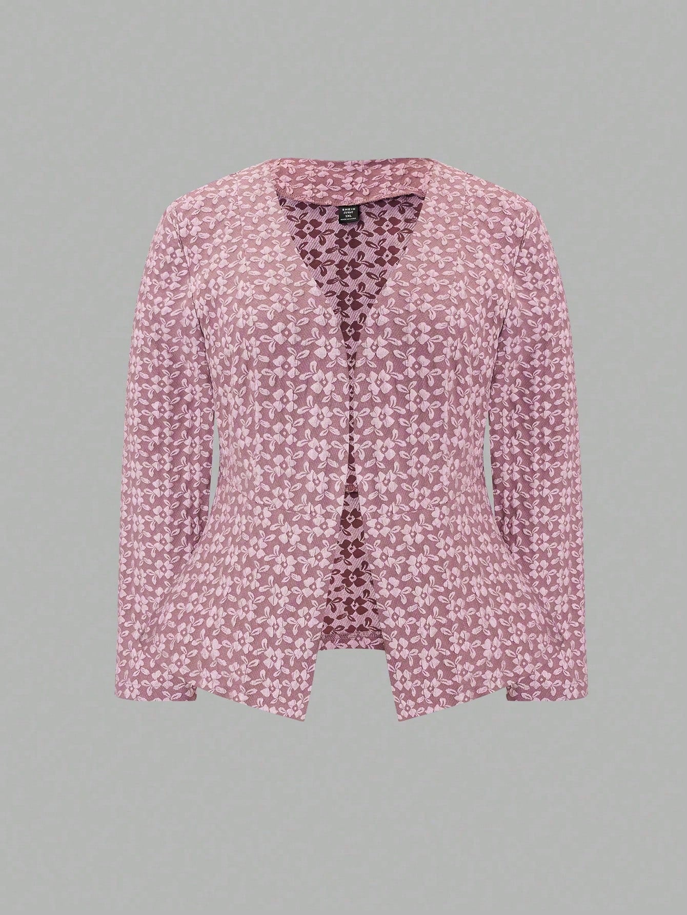 Women Plain Jacquard Fabric Simple And Concise Blazer