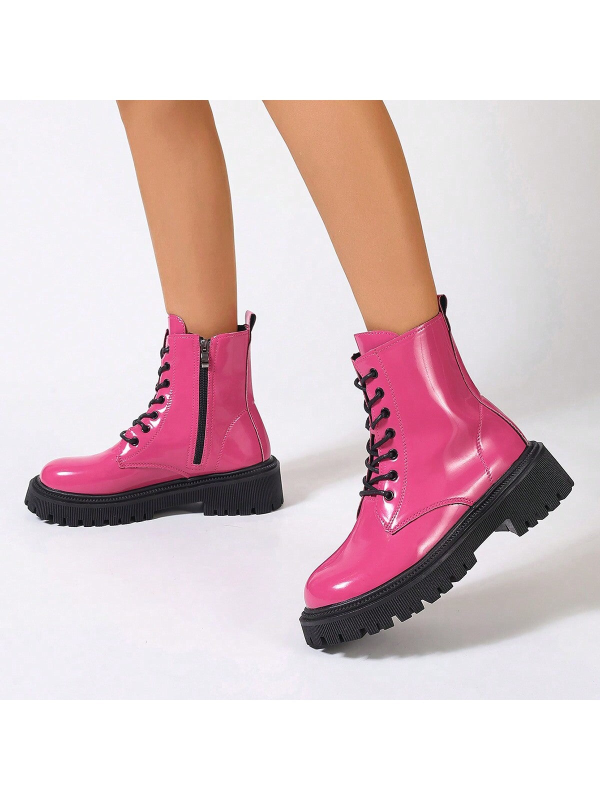 The New Short Pink Boots Women's Spring And Autumn New Trend Wear, Women's Shoes Personality Wear A Single Product