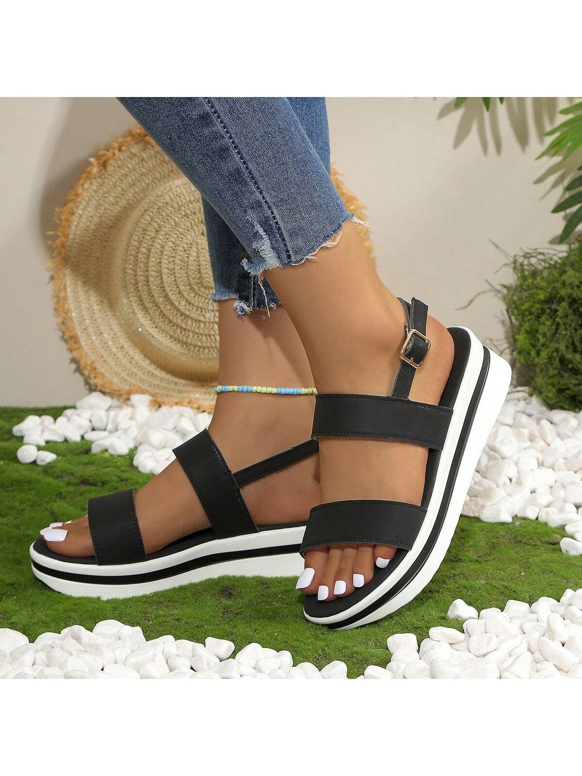 New Women's Flat Wedge Sandals, Summer Lady Comfortable Flip-Flops, Lightweight Casual Open Toe Slippers