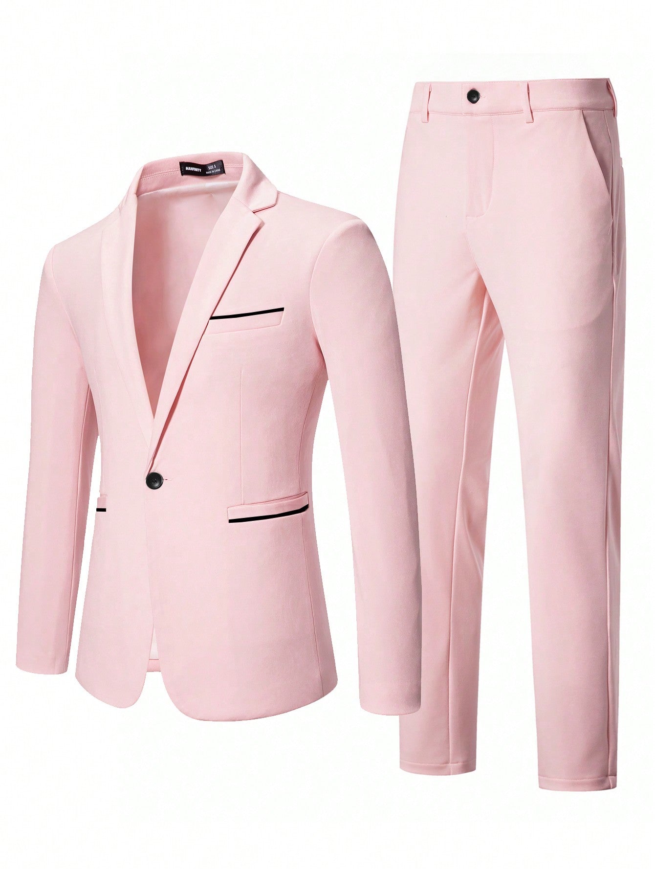 Men Single Button Blazer & Suit Pants