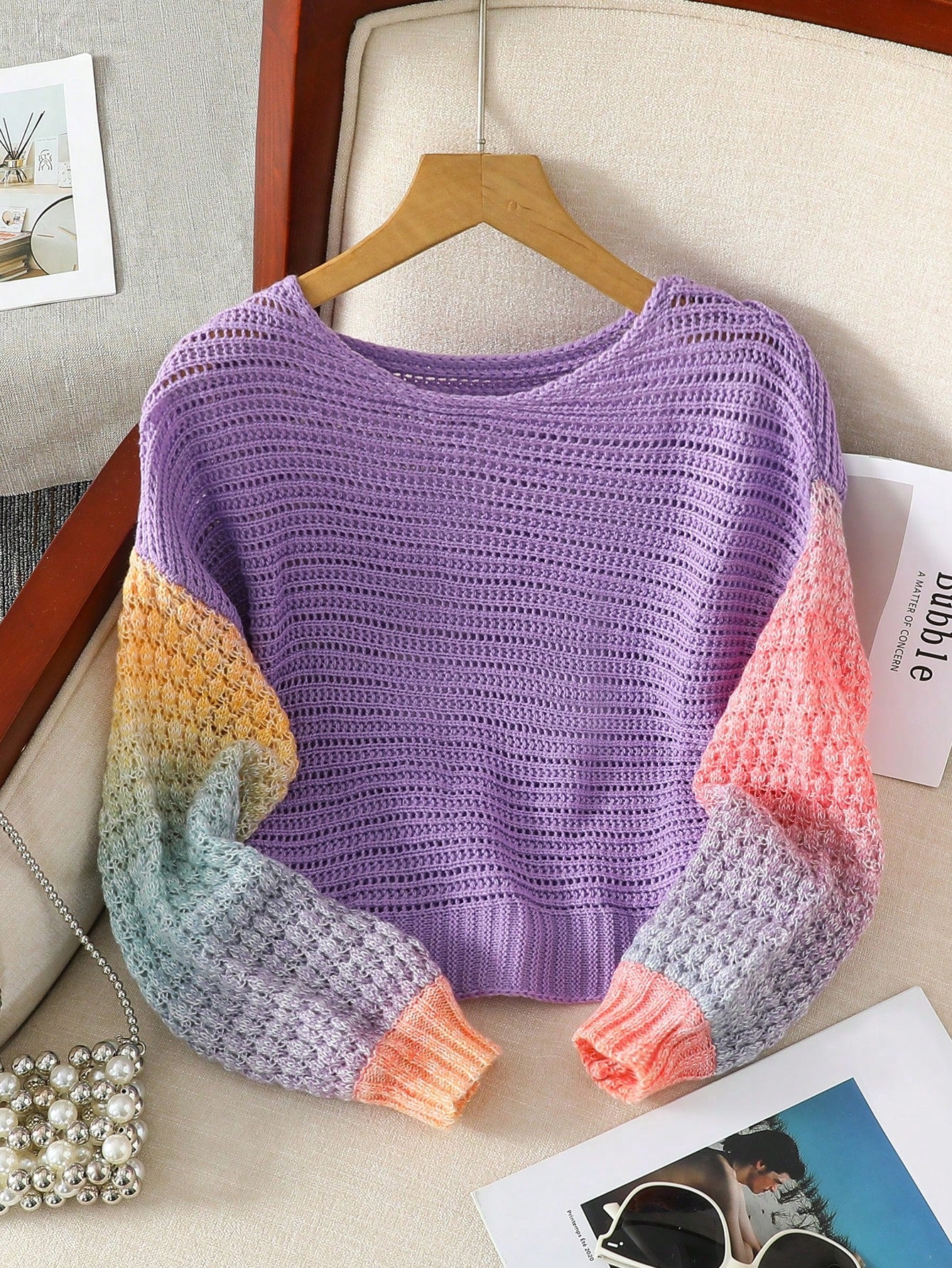 This Fashionable And Cute Knit Sweater For Girls With A Sweet And College Style Is A Versatile Item Suitable For Various Occasions. The Round-Neck Design Is Simple And Cute, Suitable For School, Picnic Or Playwear. The Lantern Sleeve Design Adds A Sense O