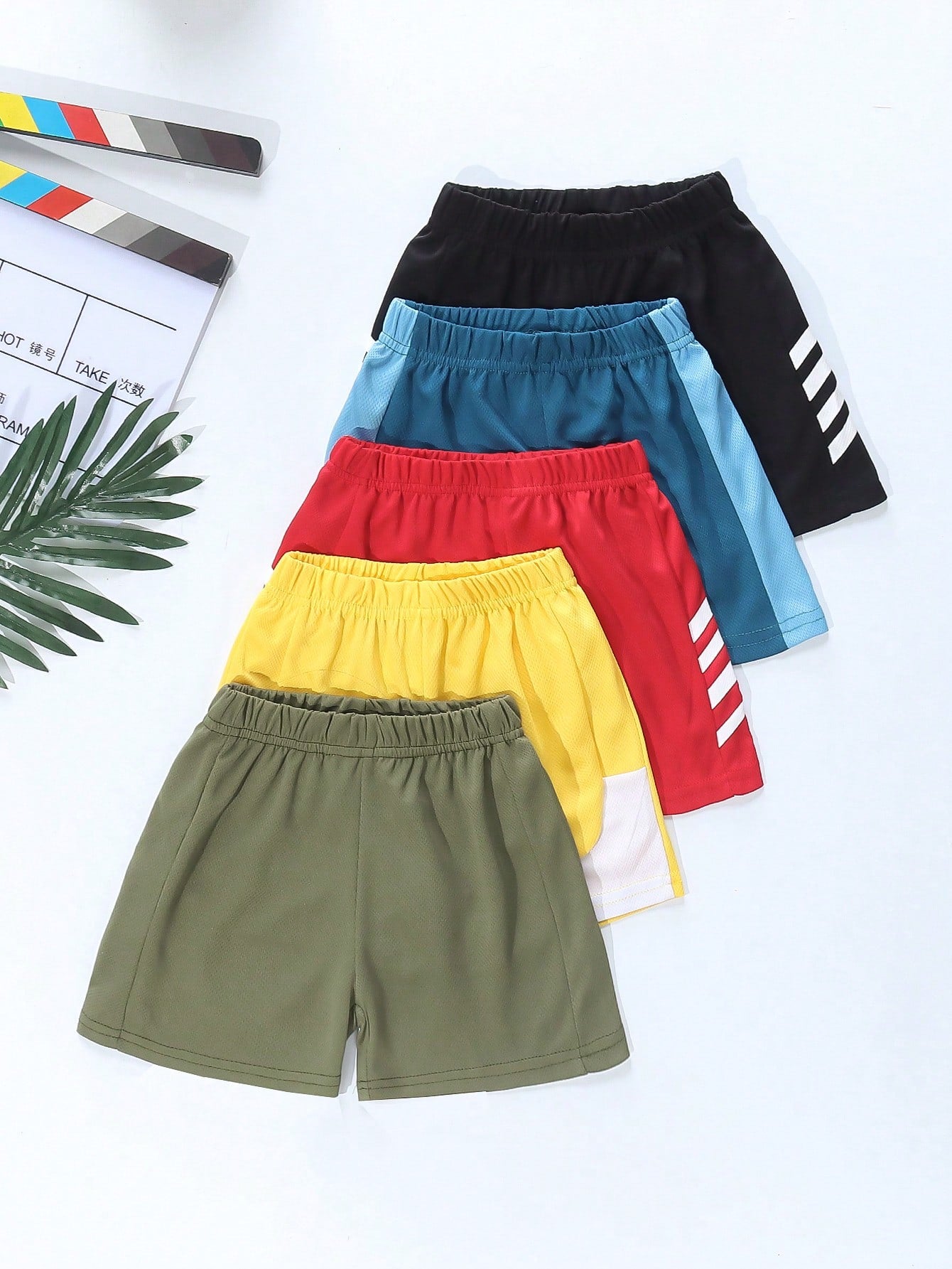 Kids Young Boy Casual Sporty College Street Style Mesh Patchwork Shorts, 4pcs/Set GrayandNavy BlueandSky BlueandBlack Sports Shorts Suitable For Everyday Wear, Travel, Exercise, Spring And Summer Seasons