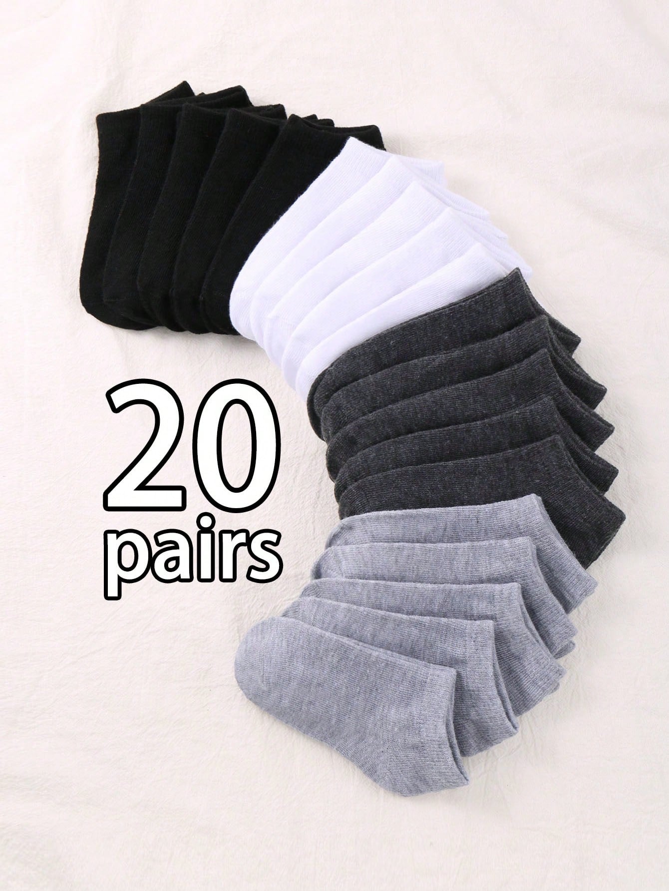 15 Pairs Unisex Thin Breathable Comfy Deodorant Sweat-Absorbing Low Cut Ankle Socks, Casual Plain Color Socks, Children's Socks & Hosiery For Summer Spring, Summer, Autumn And Winter Socks