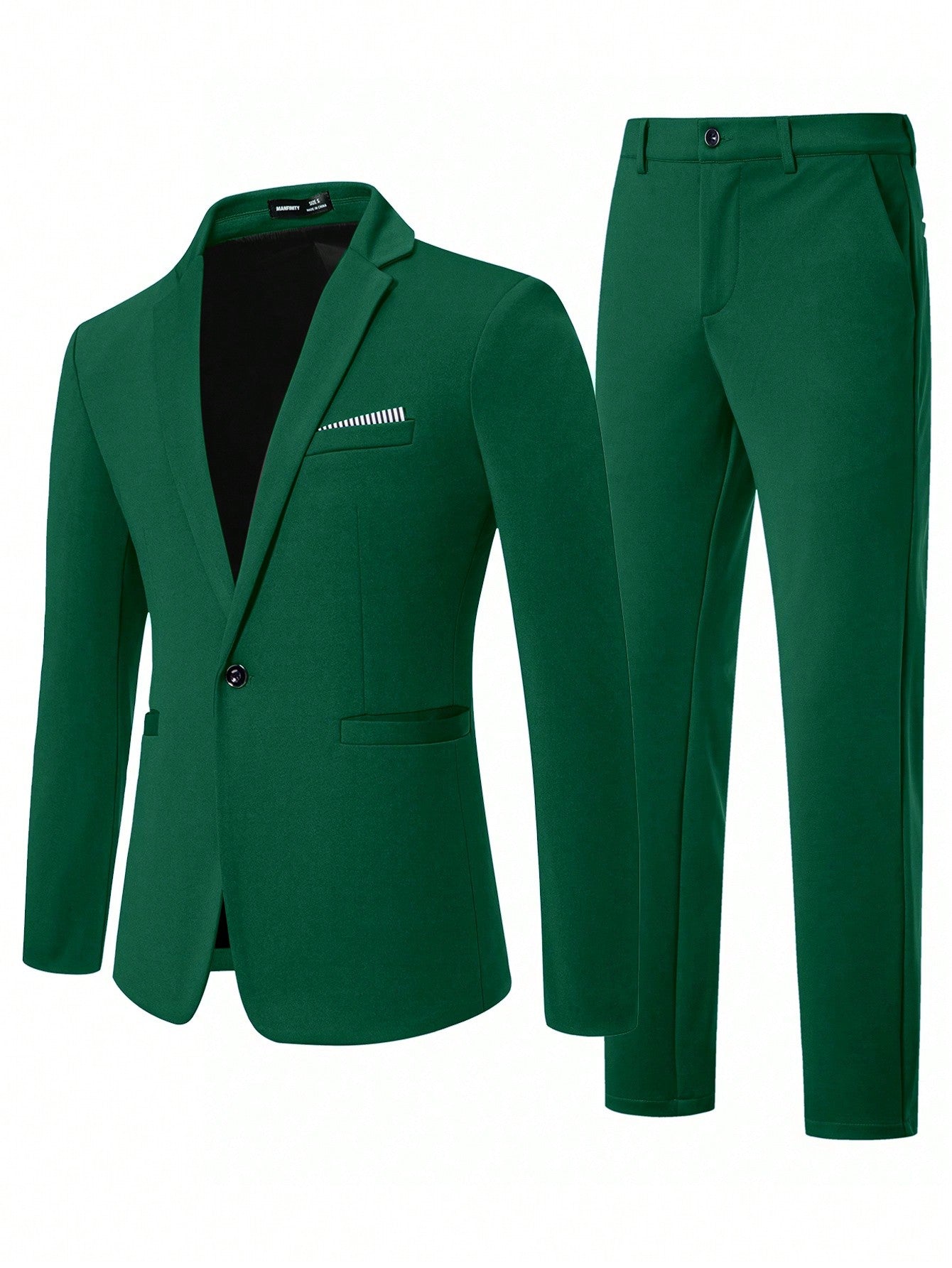 Men Single Button Blazer & Suit Pants