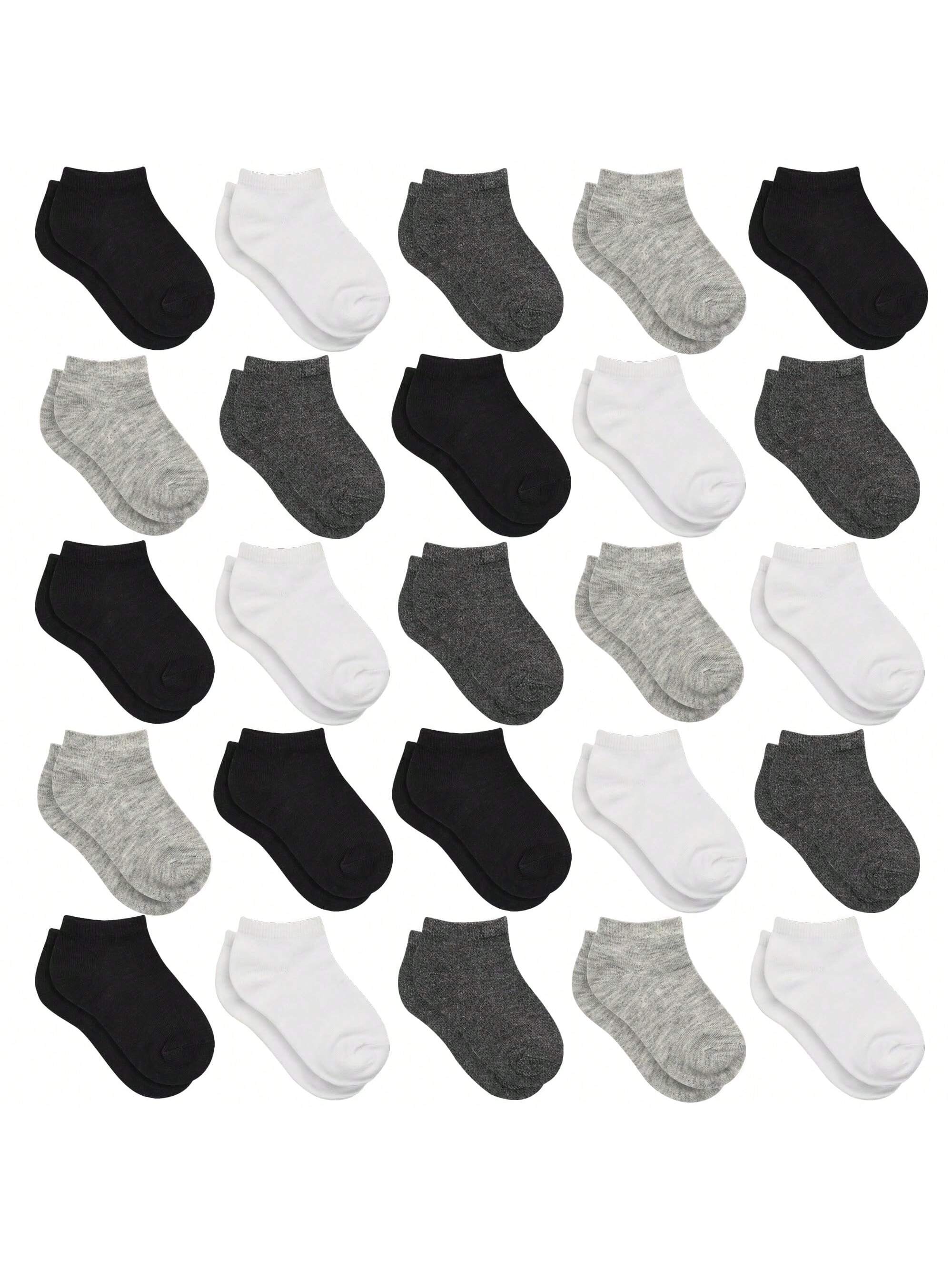 15 Pairs Unisex Thin Breathable Comfy Deodorant Sweat-Absorbing Low Cut Ankle Socks, Casual Plain Color Socks, Children's Socks & Hosiery For Summer Spring, Summer, Autumn And Winter Socks