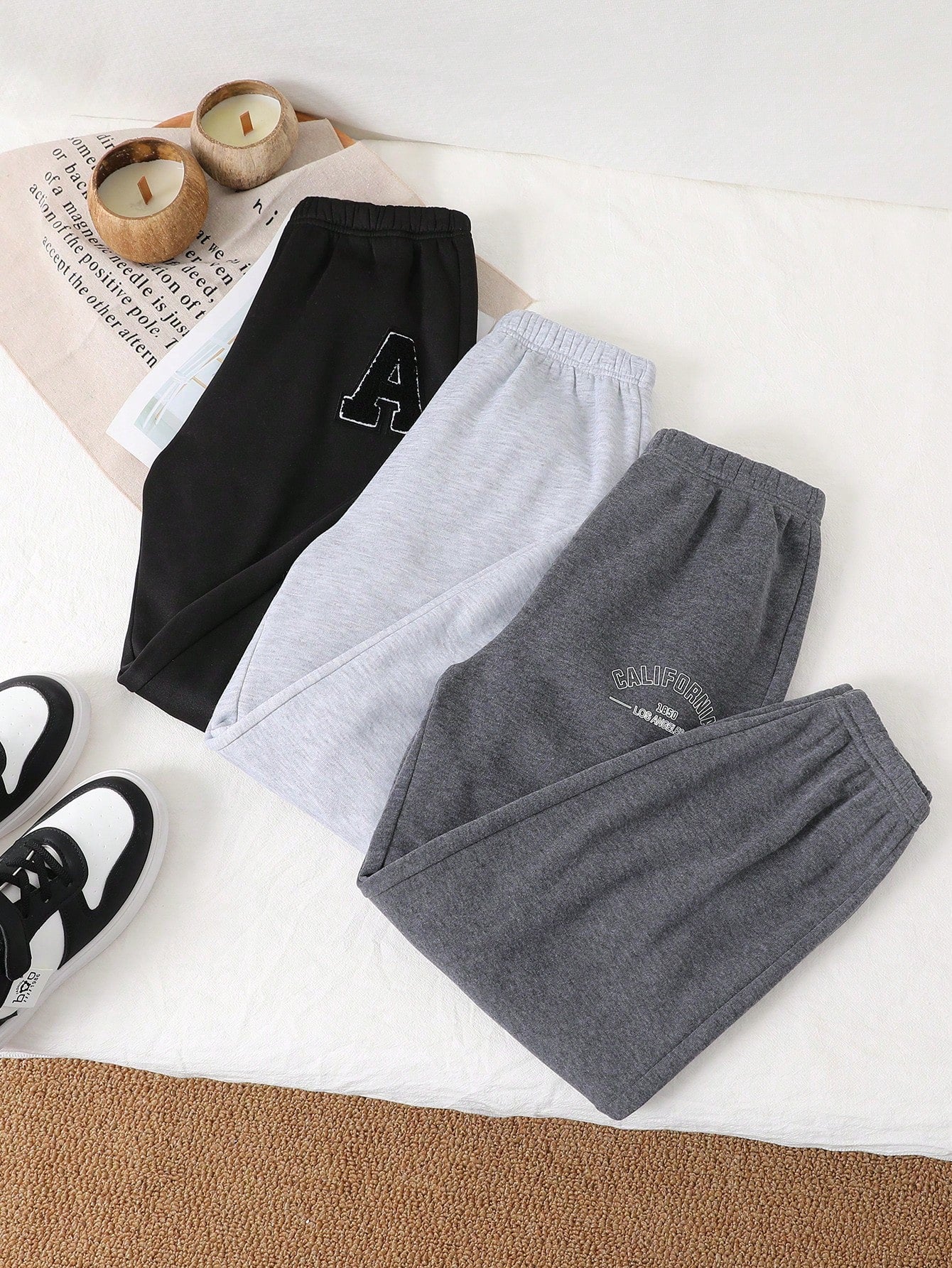 3pcs Casual Sports Pants Set For Tween Boys