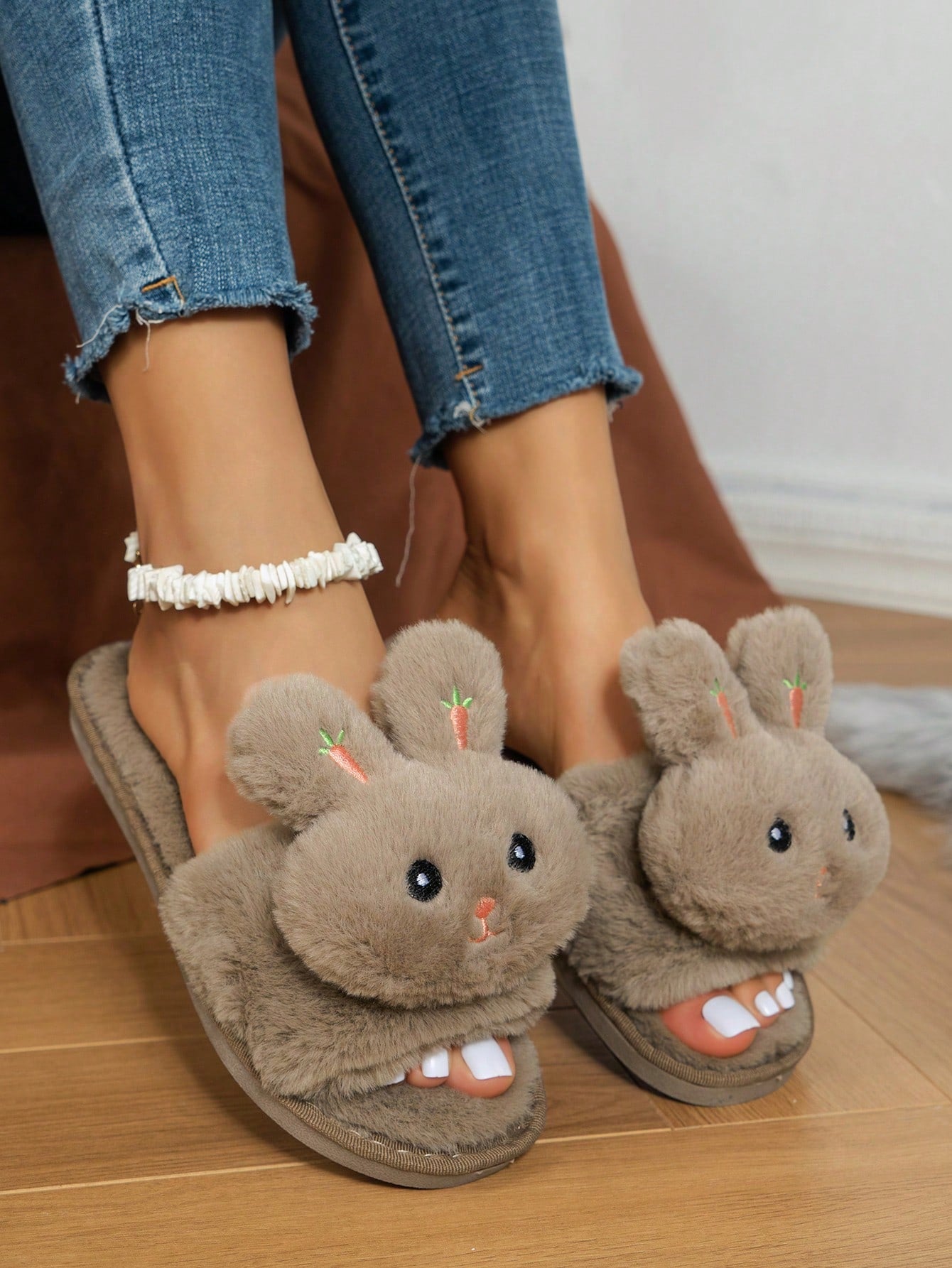 Cute Cow Linen Slippers For Women And Couples, Anti-Slip Thick Sole Indoor Sandals