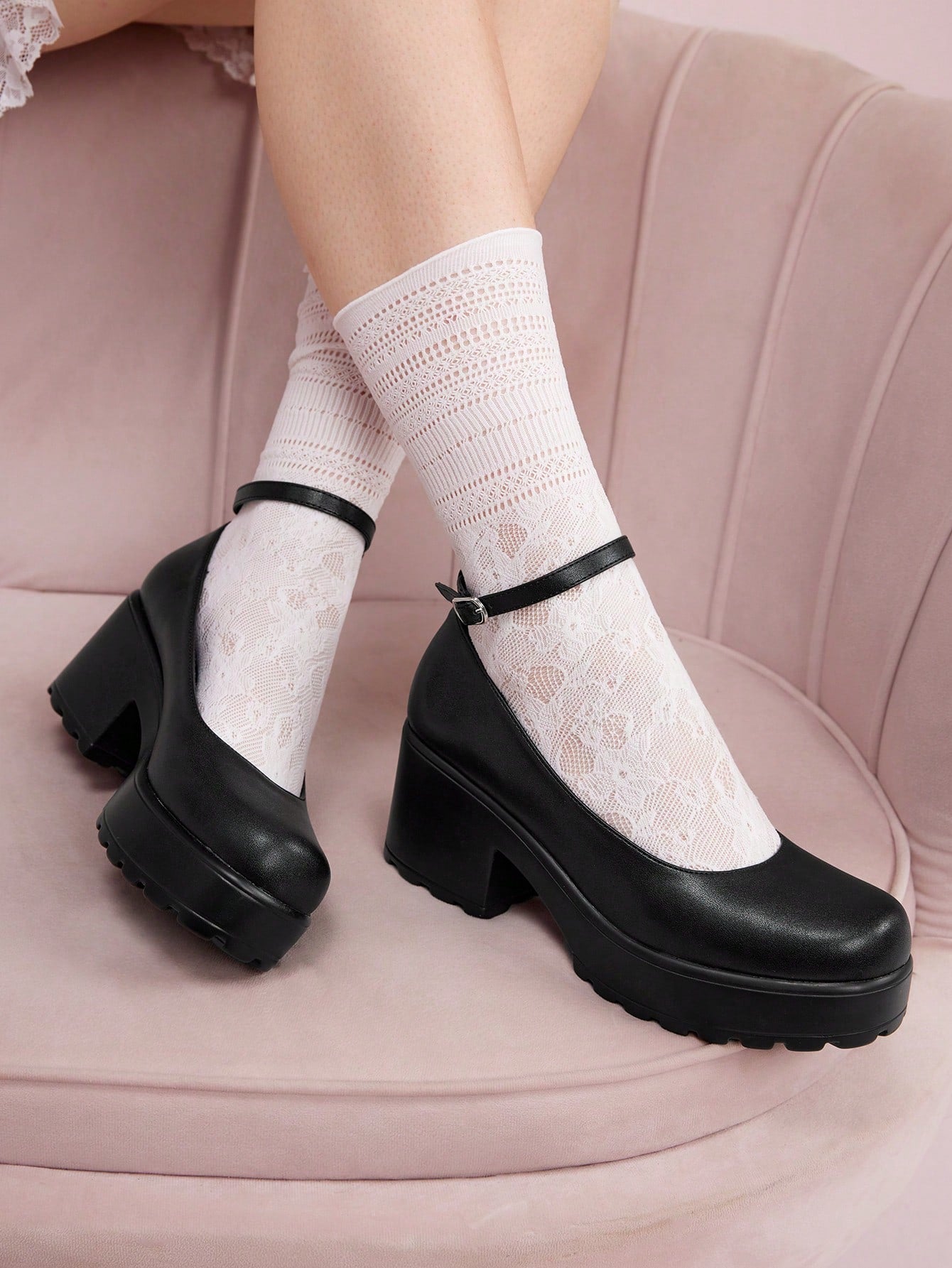 Preppy Round Ankle Strap Court Wedges For Women, Minimalist Wedge Black Shoes For Summer Vacation Shoes Summer Sale Back To School Shoes College Student Shoes