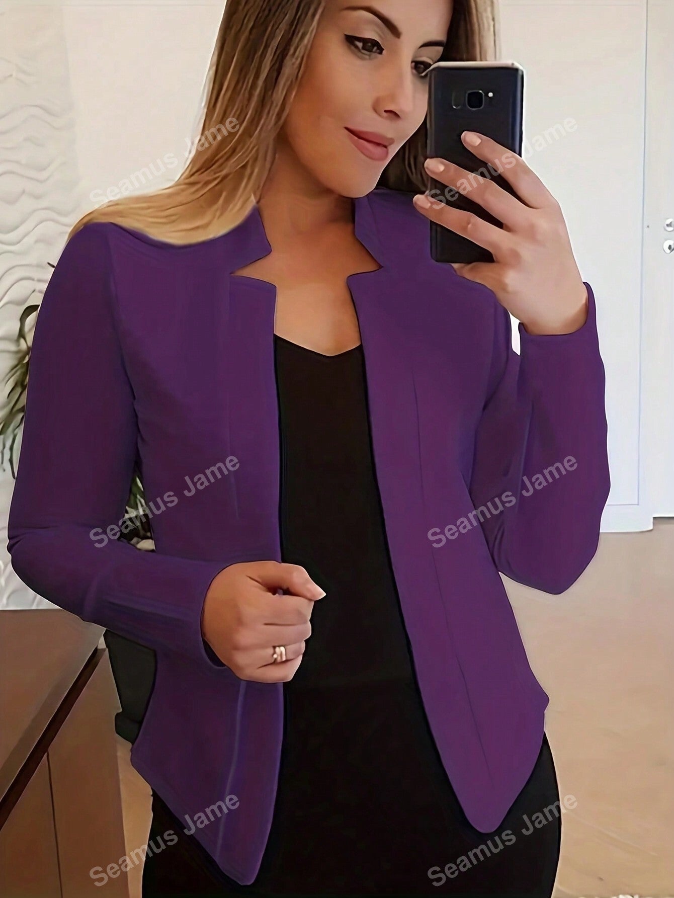 Women's Casual Solid Color Long Sleeve Jacket, Spring/Summer