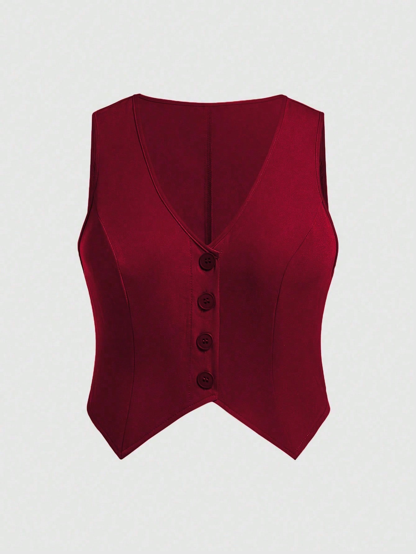 Plus Size Buttoned Suit Vest