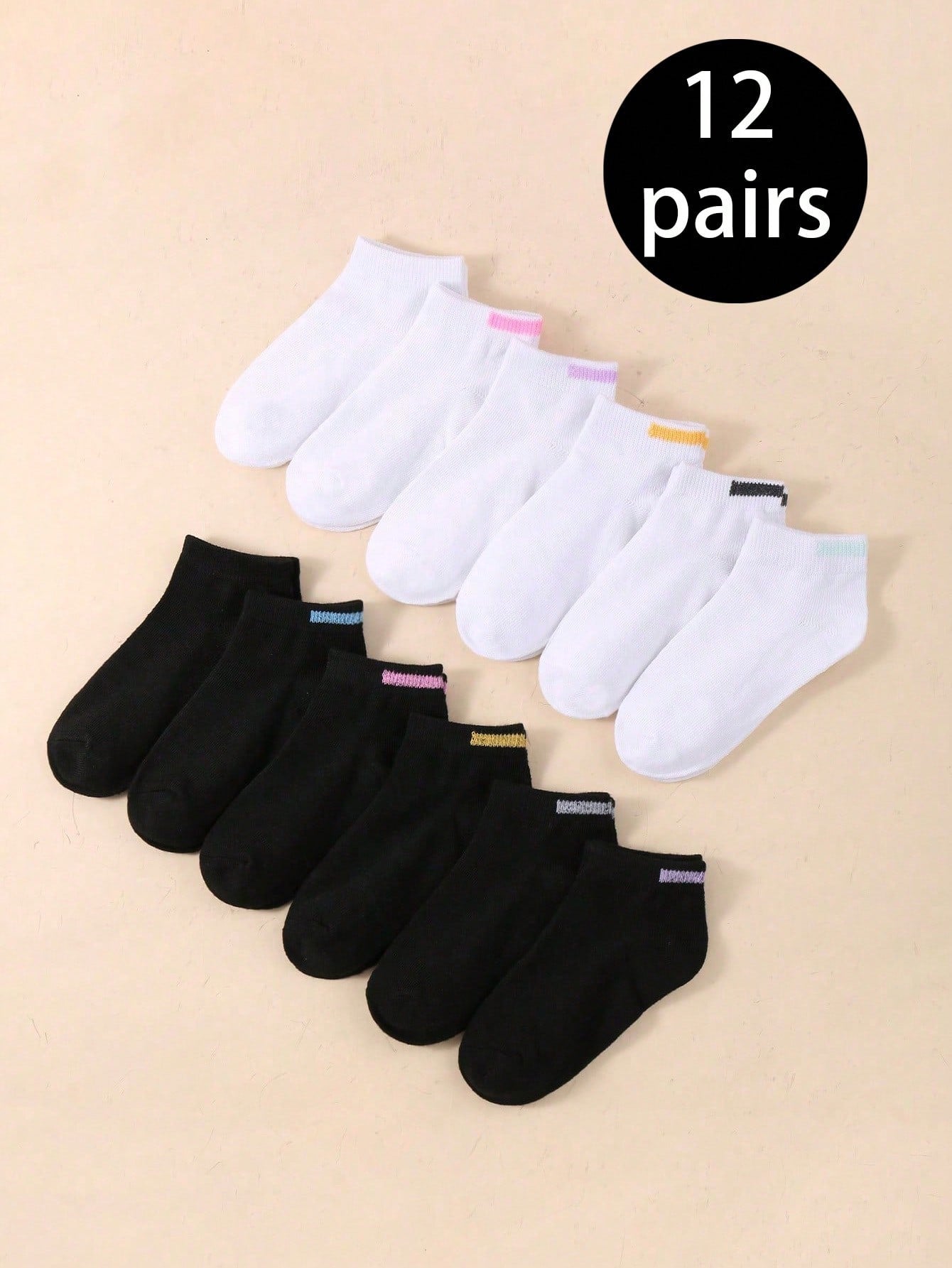 6 Pairs Kid's Sports Ankle Socks,Soft & Lightweight Low Cut Socks Spring Summer Solid Short Socks Boat Socks