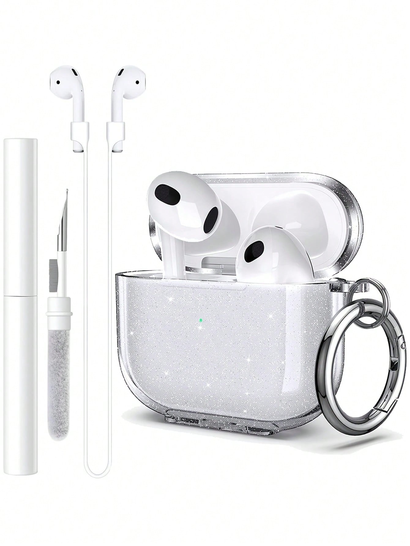 Glitter Clear Case Compatible With AirPods, Airpods Not Included For AirPods1/2 AirPods Pro