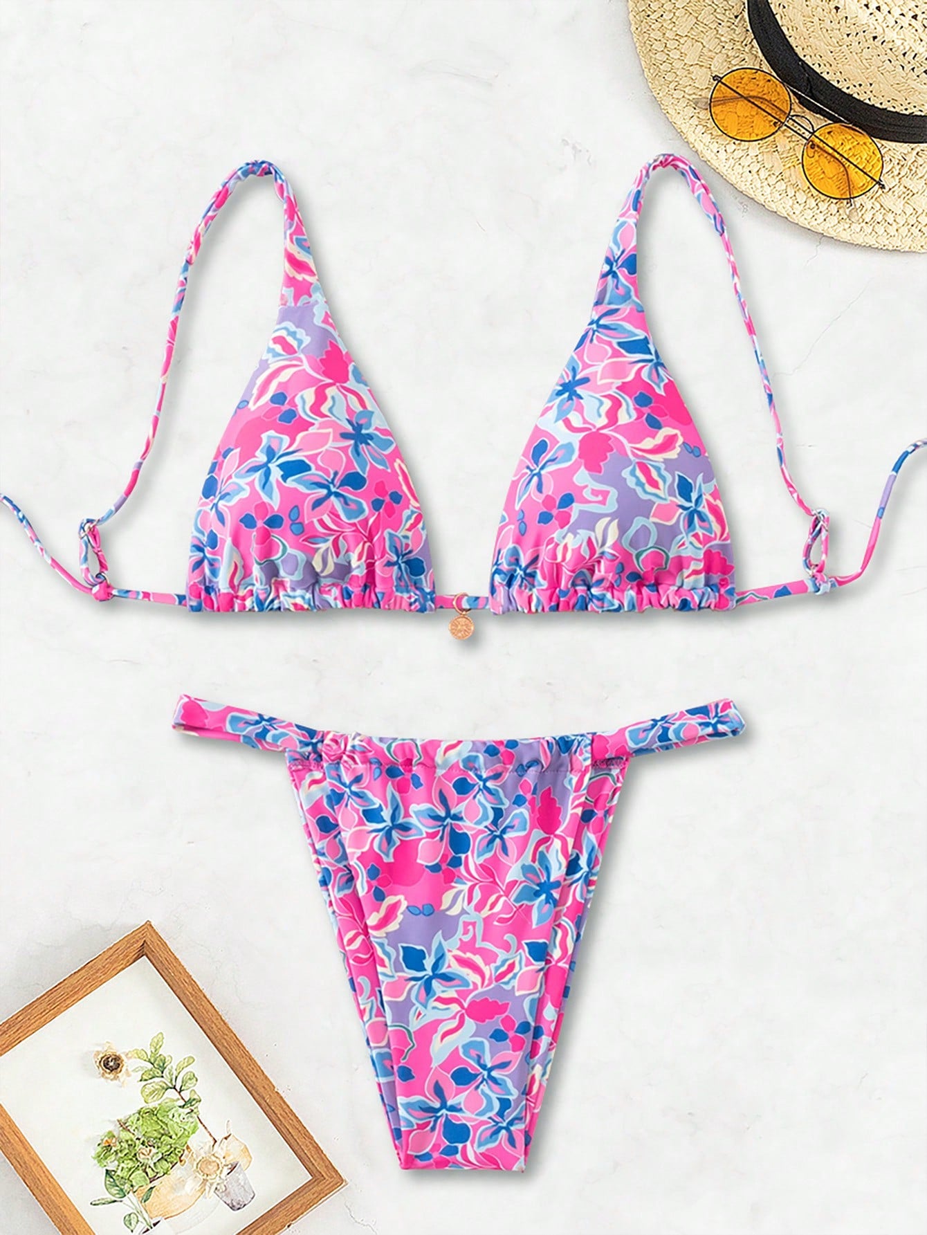 Women's Summer Beach Tie-Dye Sexy Bikini Set (Random Print)