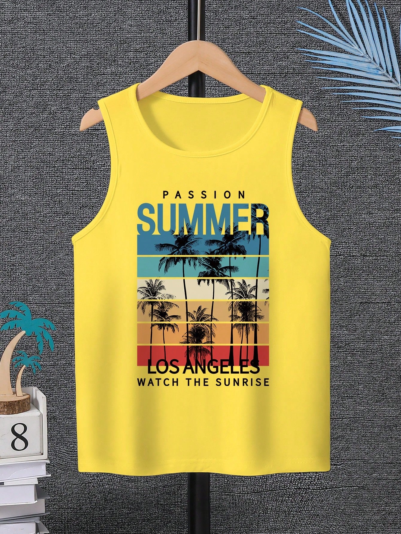 Tween Boy Round Neck Letter Printed Sleeveless Casual Vest, Summer