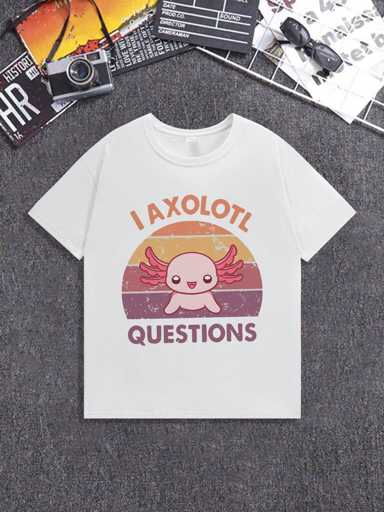 Tween Girl Lovely Simple Fresh Slogan Printed Round Neck T-Shirt For Summer