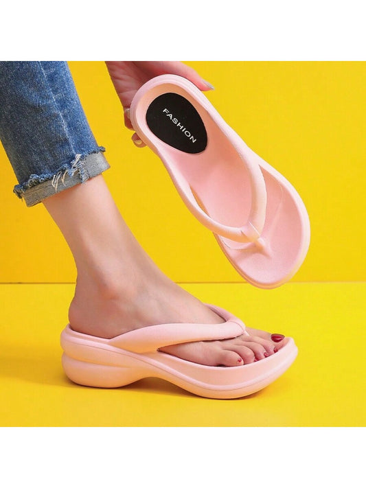 2024 Fashion Women High Heeled Slippers Summer Female Wedges EVA Flip Flops Girls Clip Thick Platform Sandals Beach Shoes Outdoor Slides