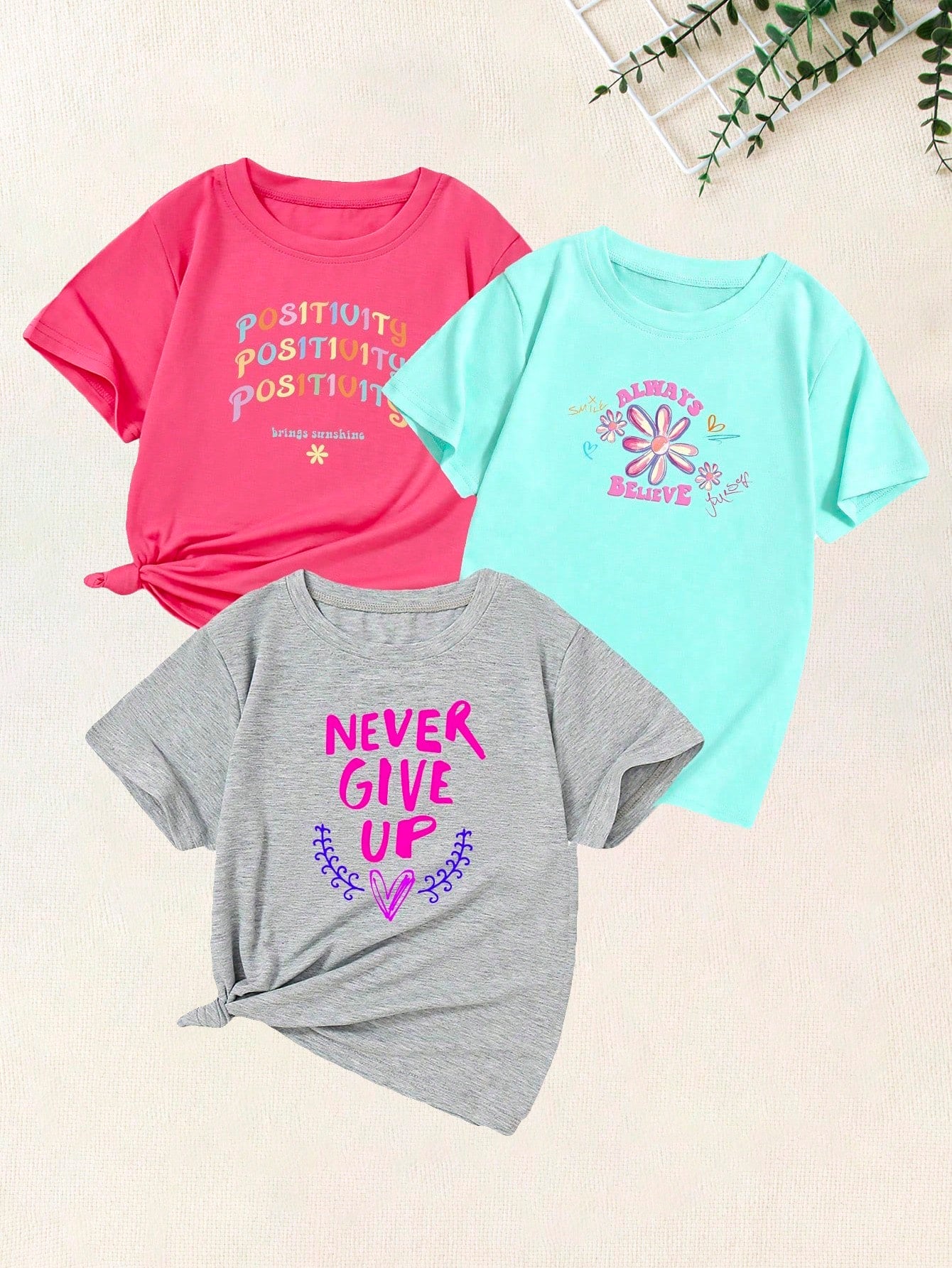 Tween Girl Summer English Letter Printed Short Sleeved T-Shirt With A Sweet, Spicy And Trendy Style For Preppy Style