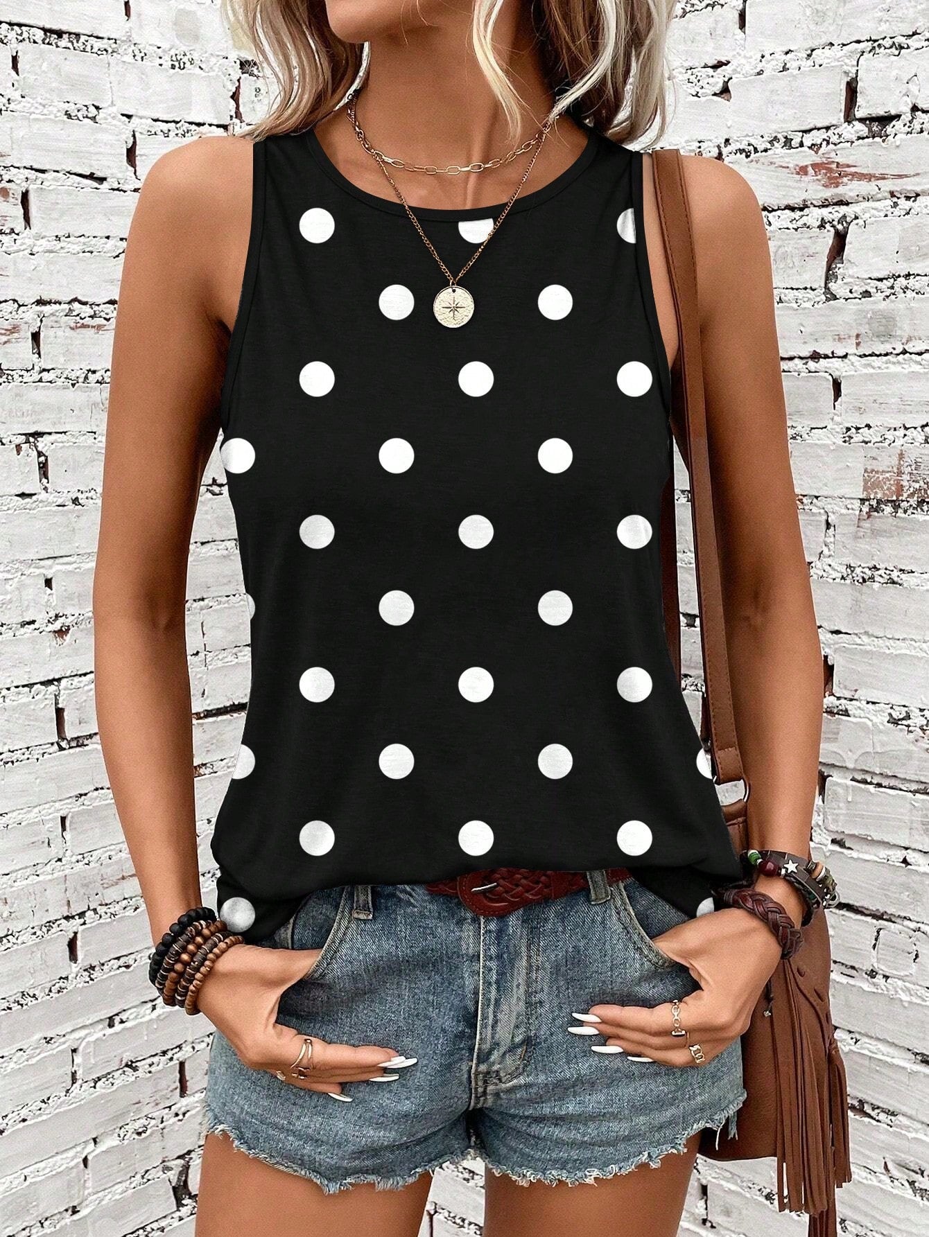 Women's Casual Floral Pattern Summer Round Neck Tank Top