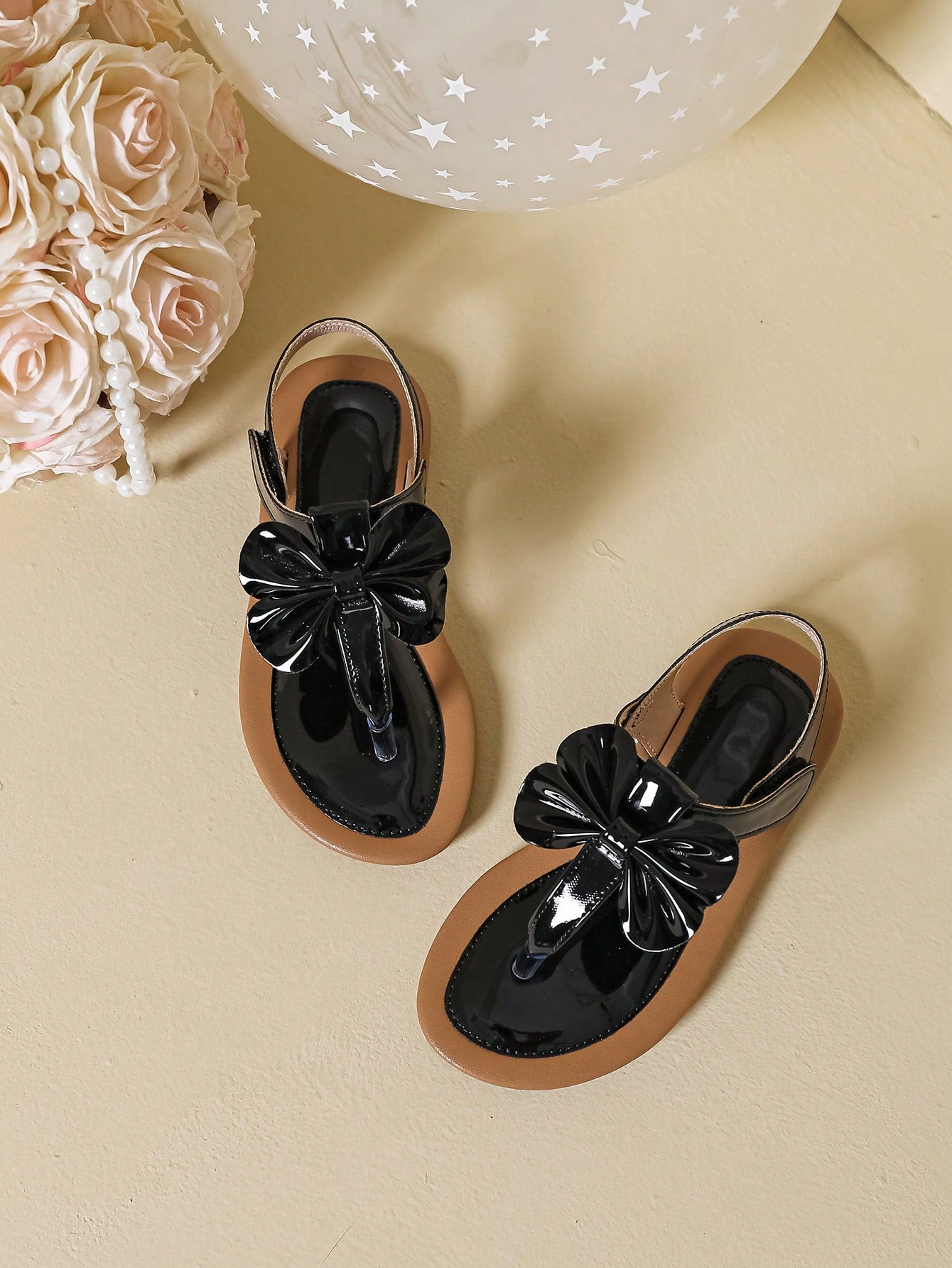 New Summer Style Cute Bowknot Girls' Princess Flat Sandals For Daily And Beach Wear