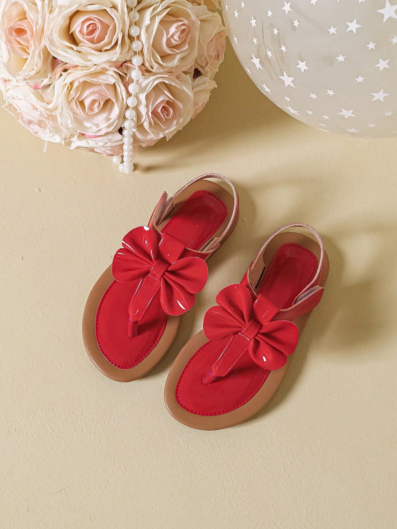 New Summer Style Cute Bowknot Girls' Princess Flat Sandals For Daily And Beach Wear