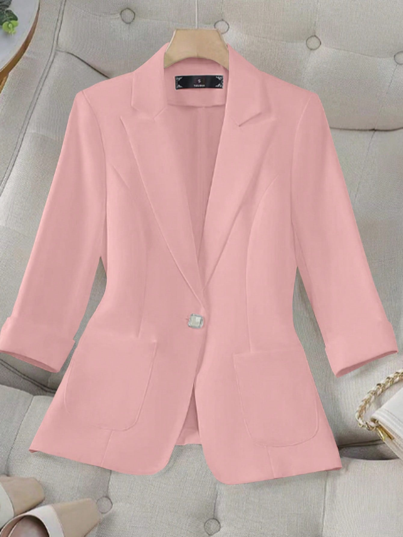 Frenchy Spring Summer Casual Solid Color Suit Jacket For Commuting