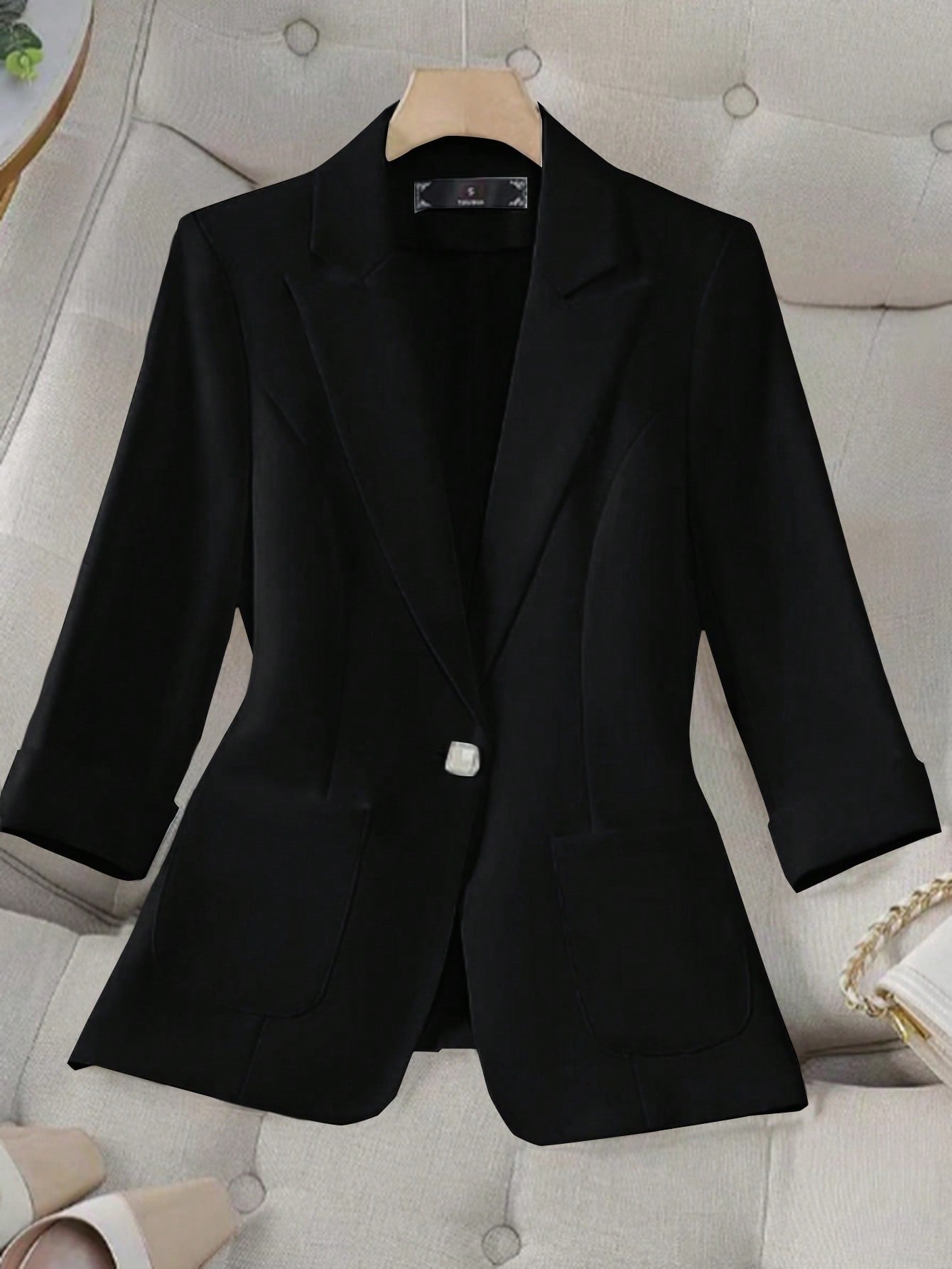 Frenchy Spring Summer Casual Solid Color Suit Jacket For Commuting