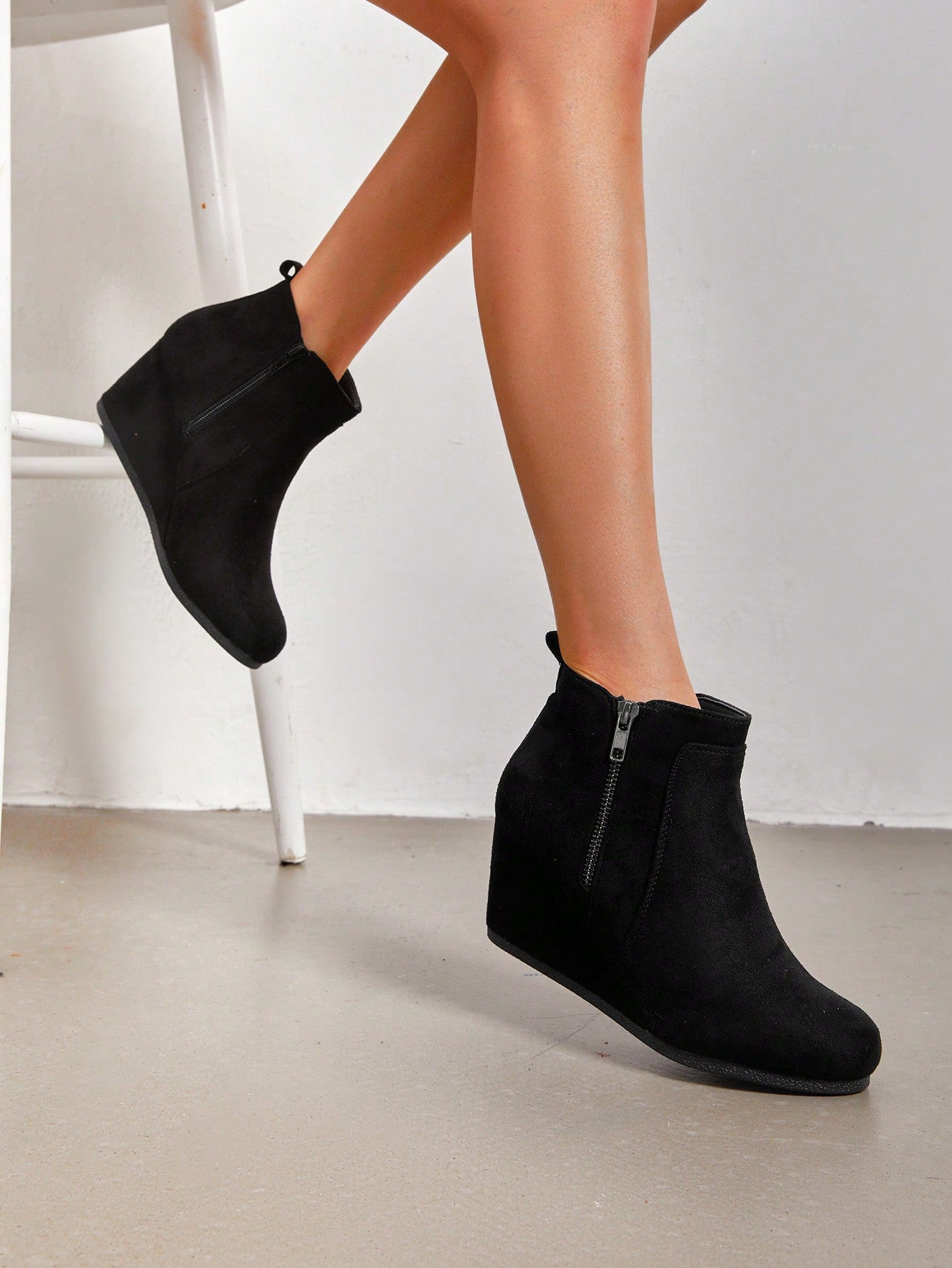 Women's Suedes Low Wedges Ankle Boots