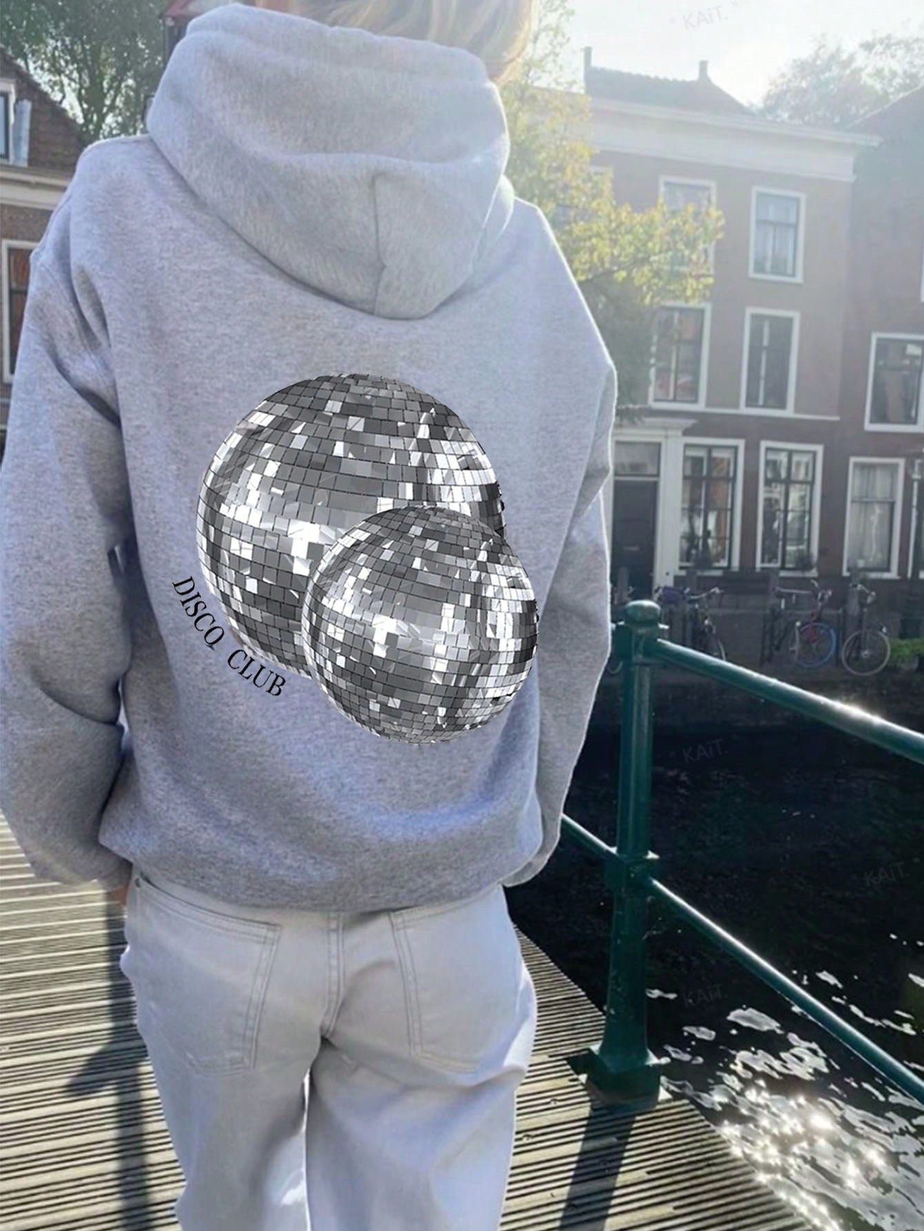 Disco Club Disco Ball Graphic Fleece Sweatshirt For Women