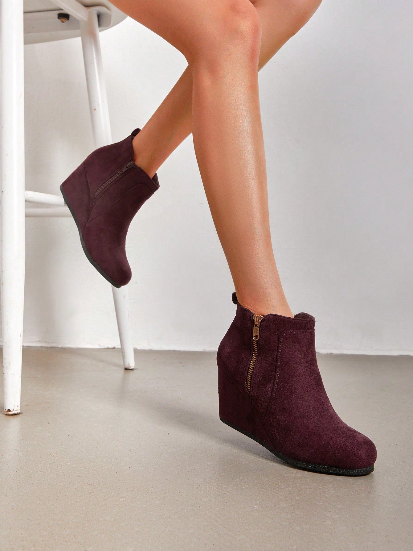 Women's Suedes Low Wedges Ankle Boots