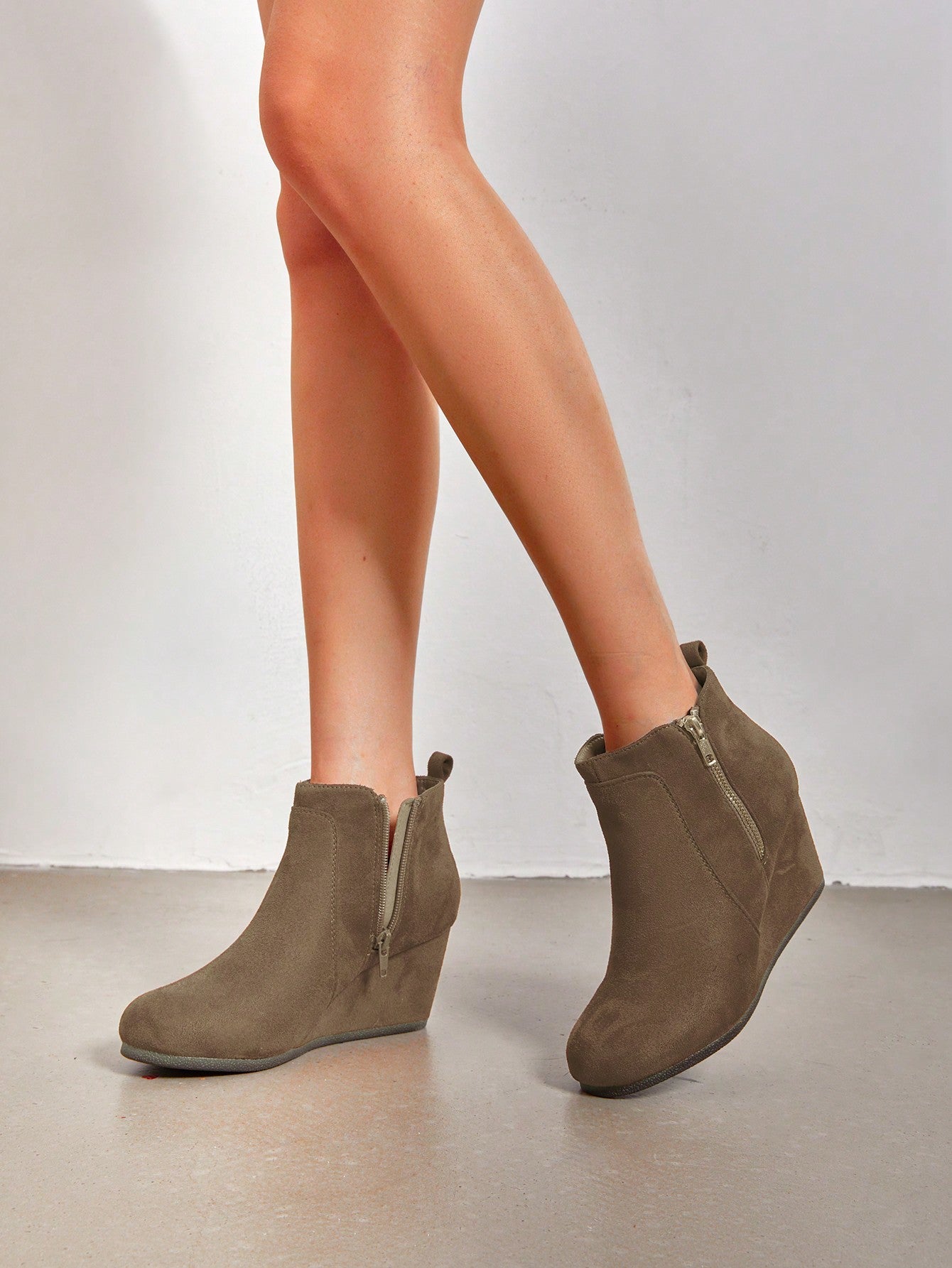 Women's Suedes Low Wedges Ankle Boots