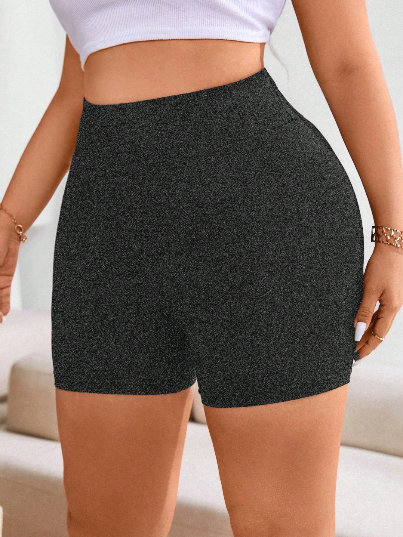 Plus Size Summer Seamless Stretchable Leggings Suitable For Sports And Yoga