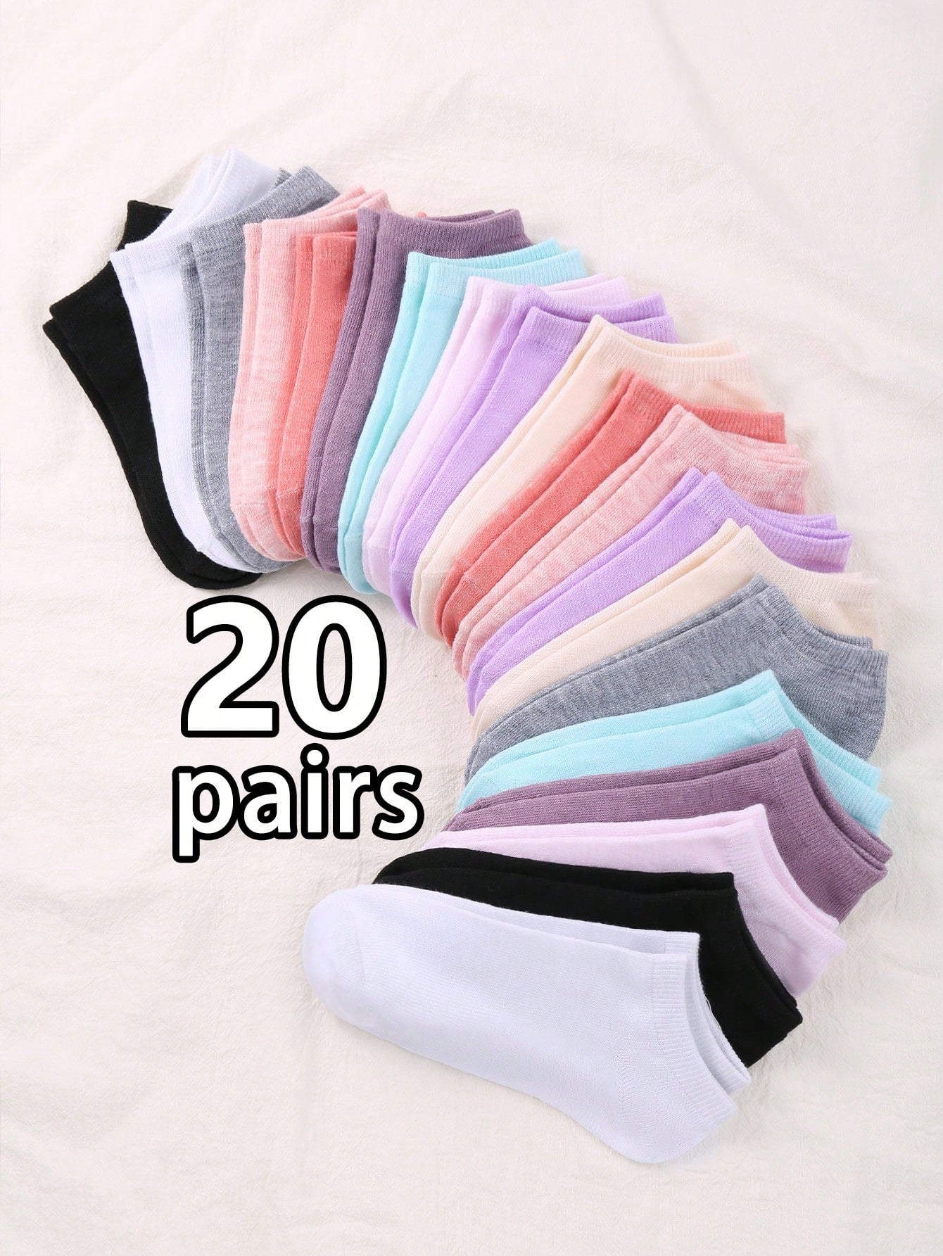 30 Pairs Unisex Thin Breathable Comfy Deodorant Sweat-Absorbing Low Cut Ankle Socks, Casual Plain Color Socks, Children's Socks & Hosiery For Summer Spring, Summer, Autumn And Winter Socks