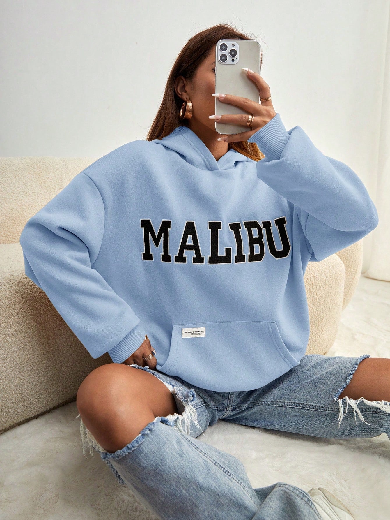 Women's Letter Print Casual Long Sleeve Hoodie