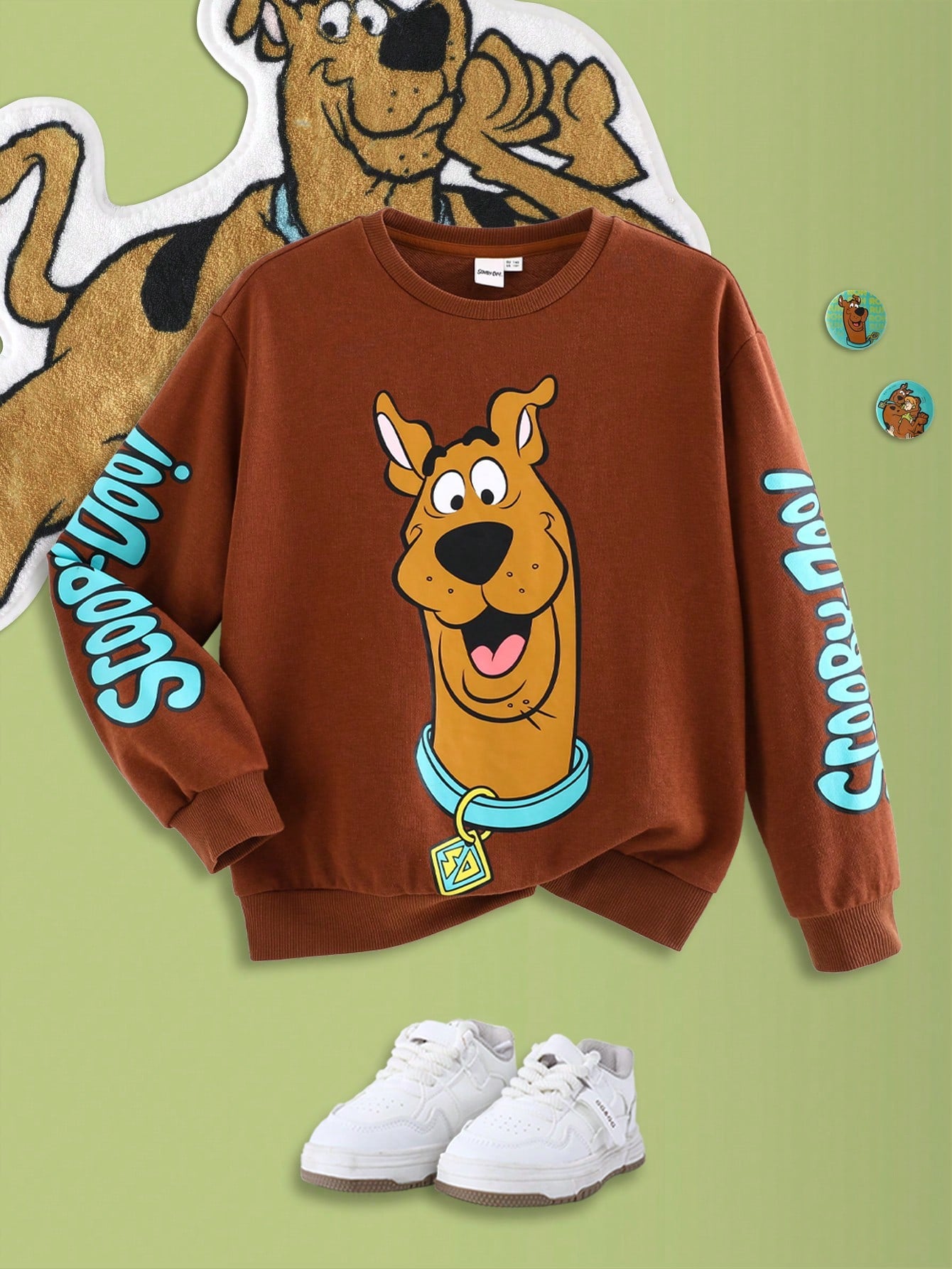 SCOOBY-DOO X Tween Boy Cartoon Letter Printed Round Neck Casual Sweatshirt