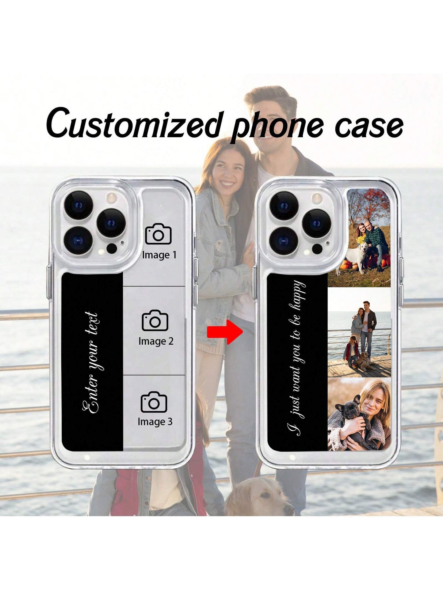 1pc Customized Image Phone Case, Personalized Photo Design Iphone Case Compatible With Iphone 11/12/13/14/15 Pro Max/ Samsung A14/S23, Anniversary Gift, Valentine Gift, Birthday Gift, Wedding Gift, Mother's Day Gift, Father's Day Gift, Best Friend Gift, G