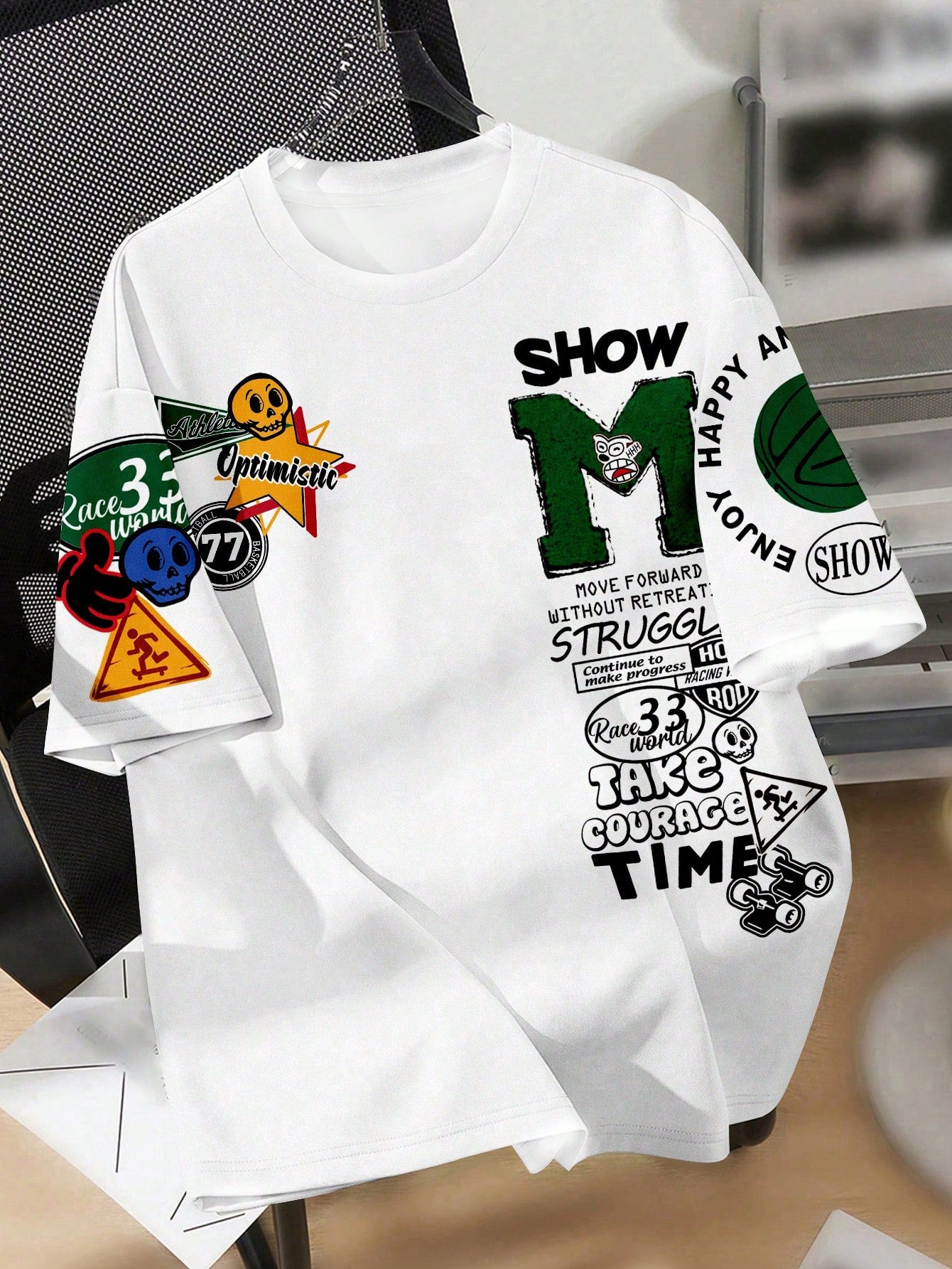 Teen Boys Casual Simple Letter &  Printed Short Sleeve T-Shirt, Suitable For Summer