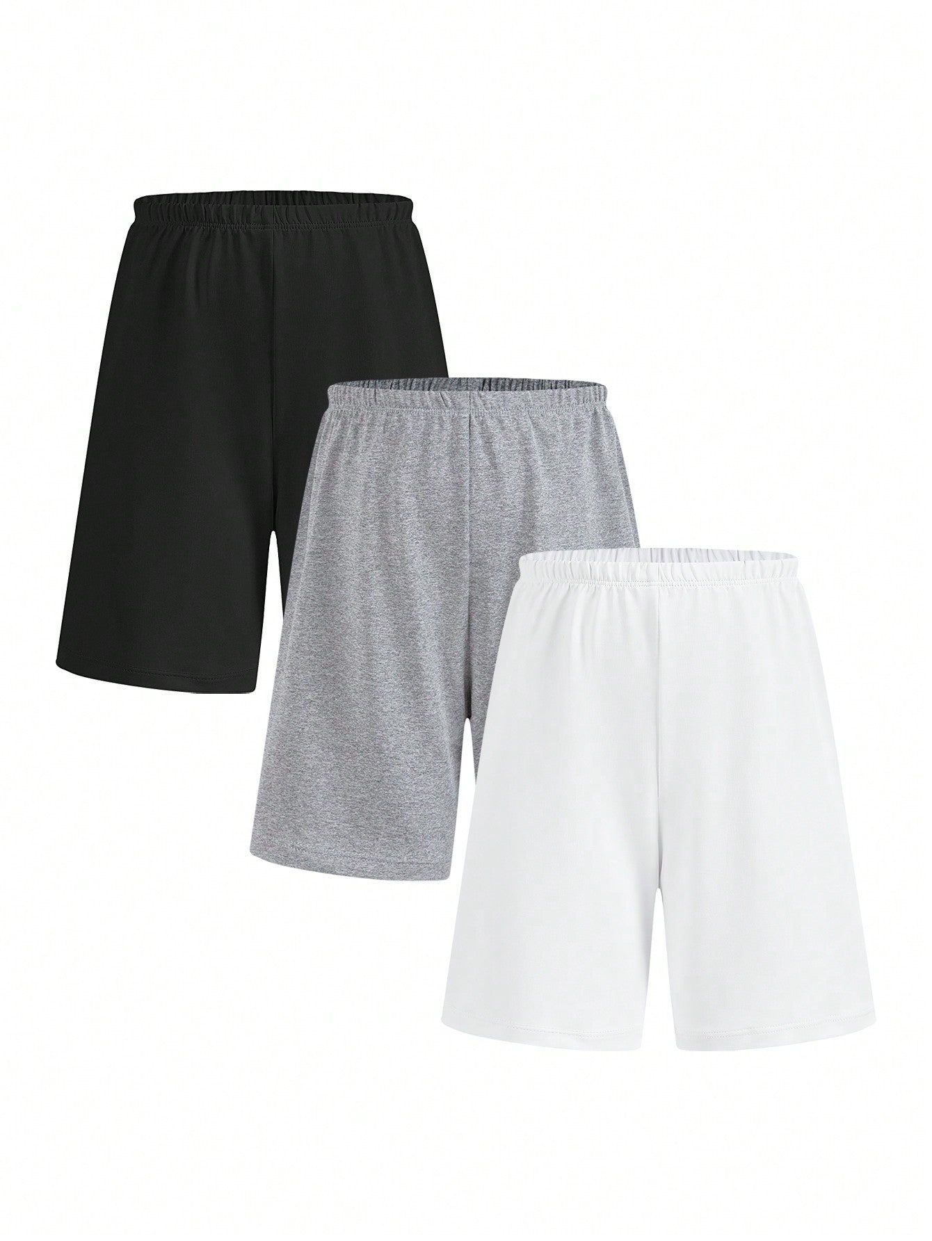 Boys Comfortable And Breathable Loose Fitting Training Running Shorts, Fashionable And Simple, Moisture Wicking. Available In Multi-Color Combinations Of Black, Grey And White.