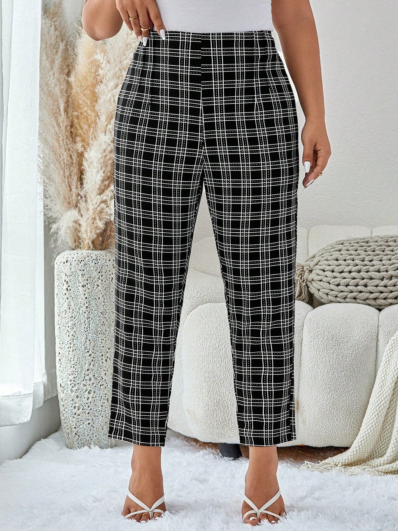 Plus Solid High Waist Comfy Pants