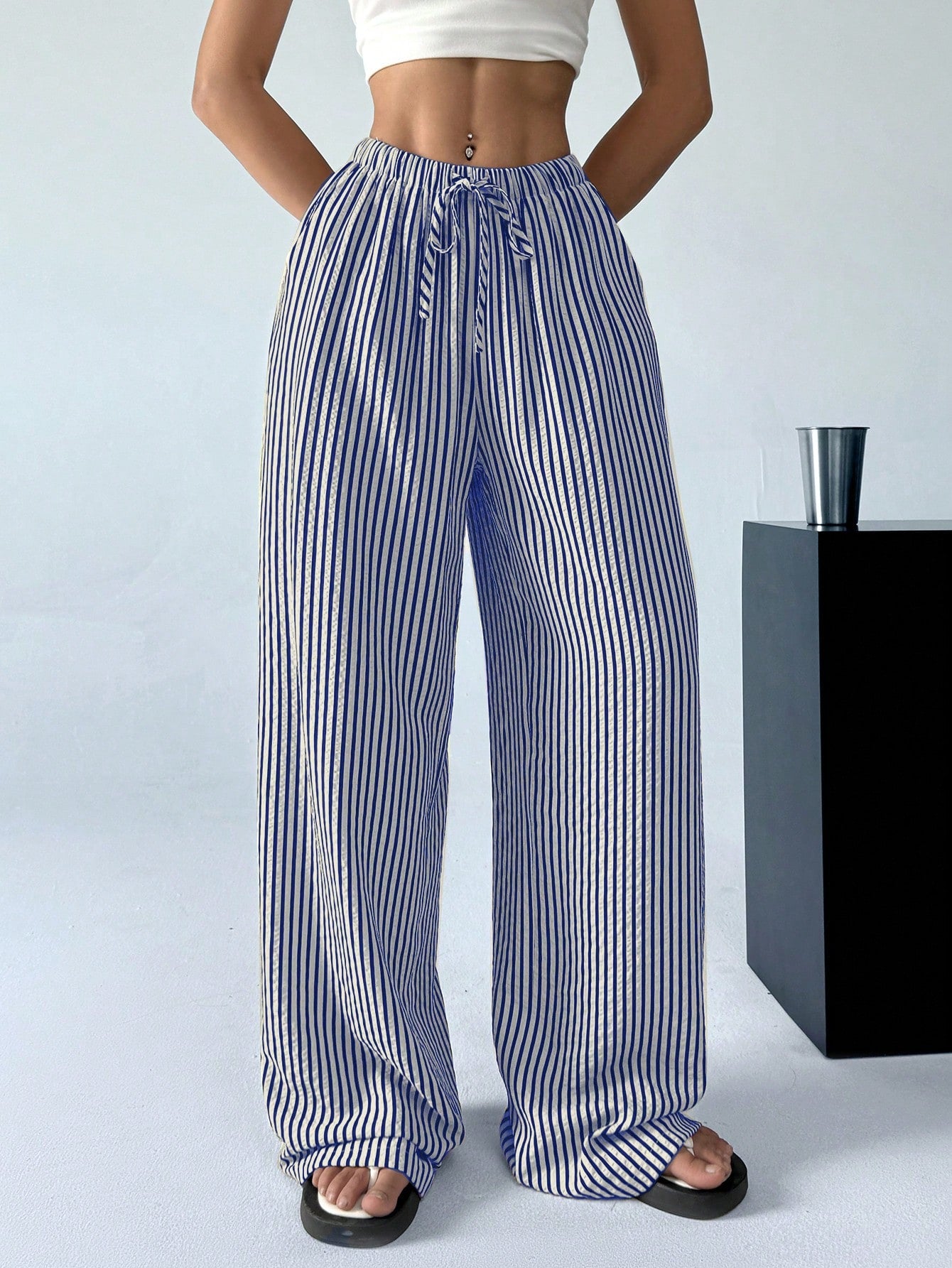 Striped & Printed Casual Daily Wear Women Spring/Summer Long Pants